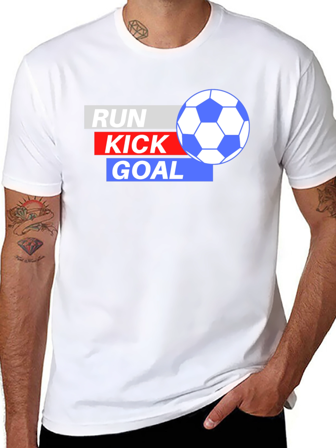 Run Kick Goal Soccer T-Shirt - Black