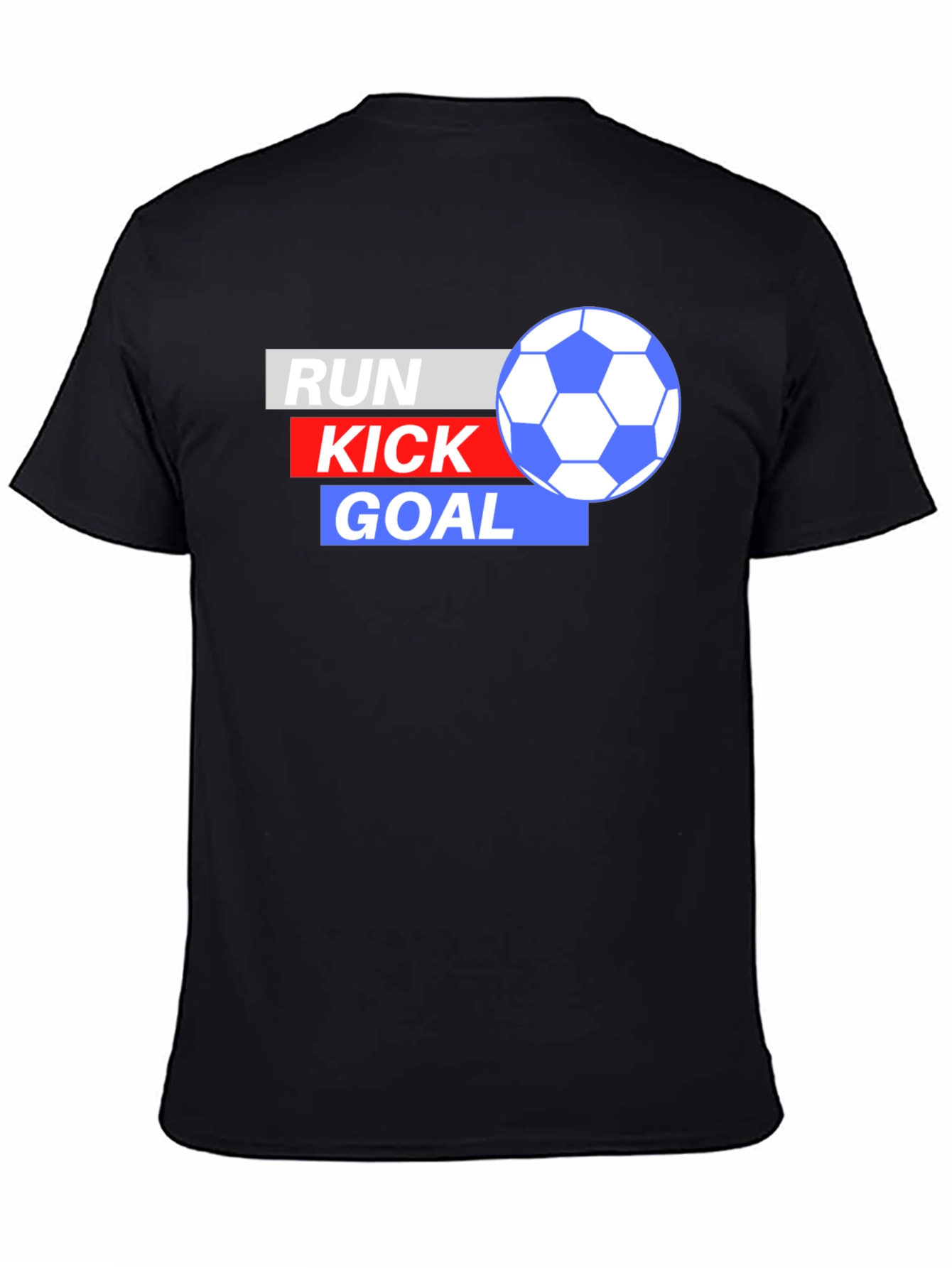 Run Kick Goal Soccer T-Shirt - Black