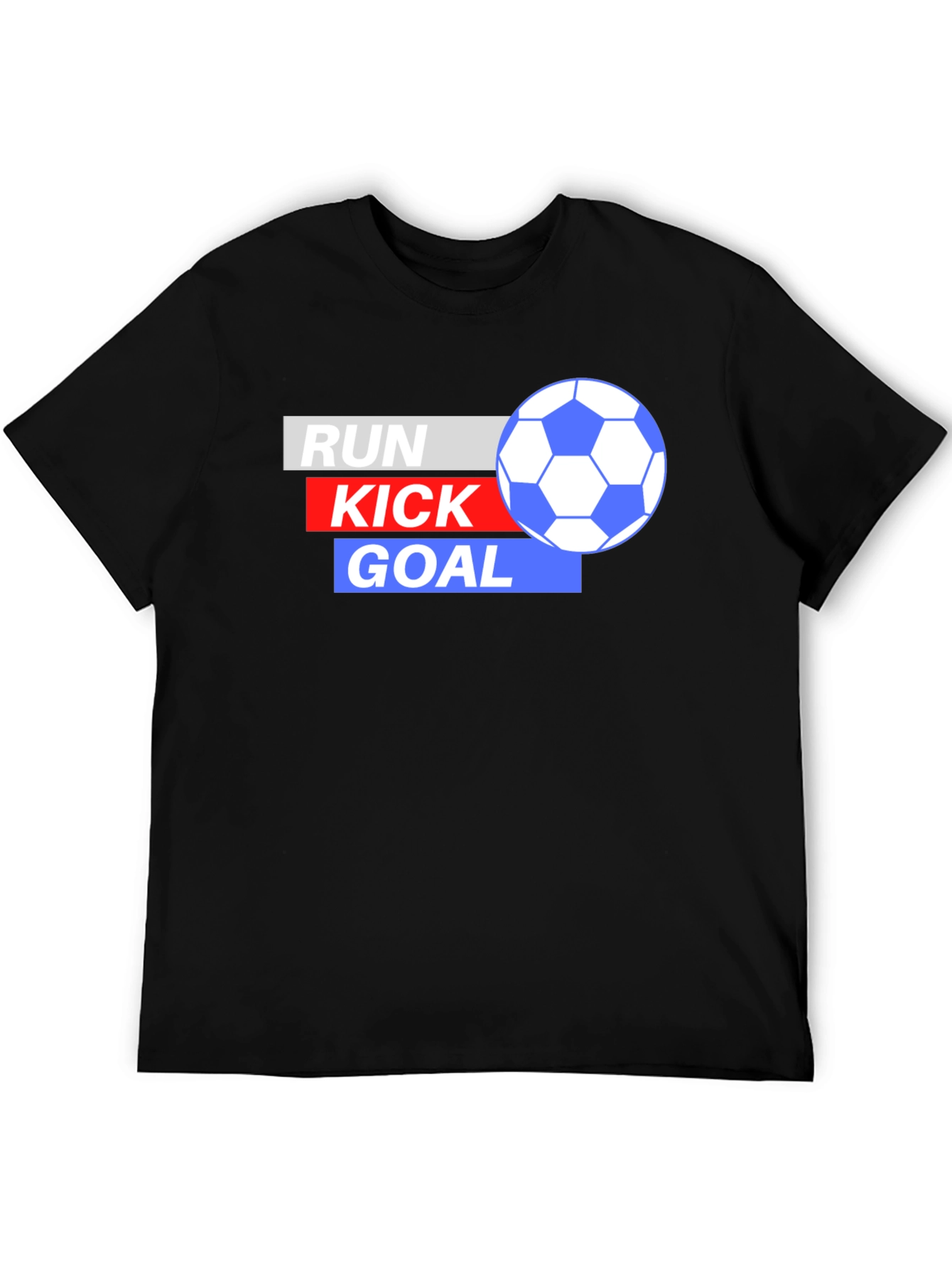 Run Kick Goal Soccer T-Shirt - Black
