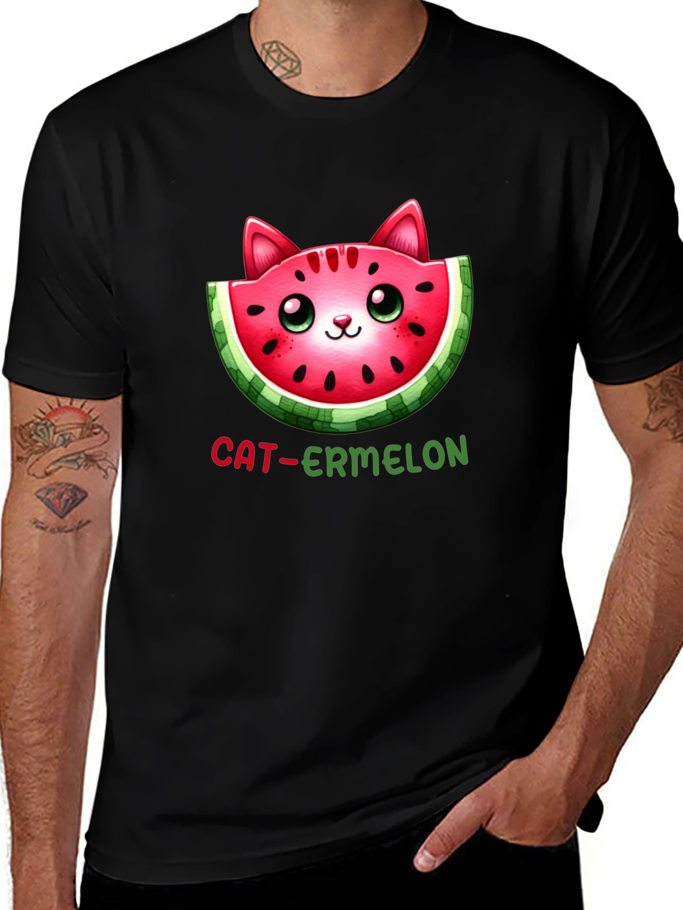 Cat-ermelon Graphic T-Shirt - Fun & Unique Design