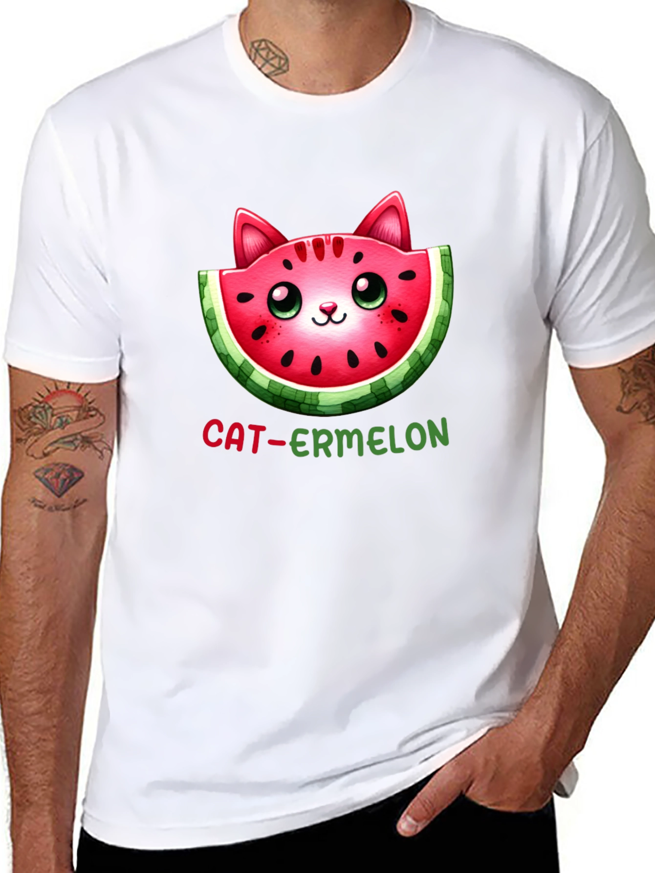Cat-ermelon Graphic T-Shirt - Fun & Unique Design