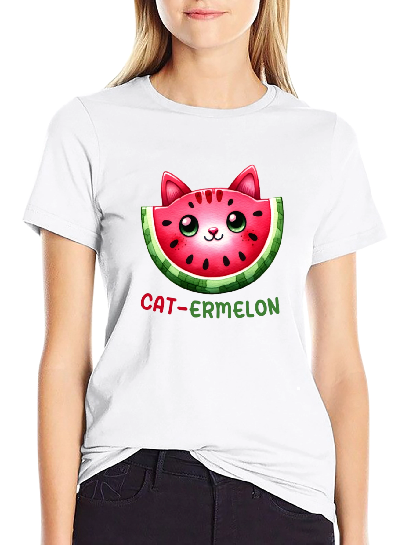 Cat-ermelon Graphic T-Shirt - Fun & Unique Design
