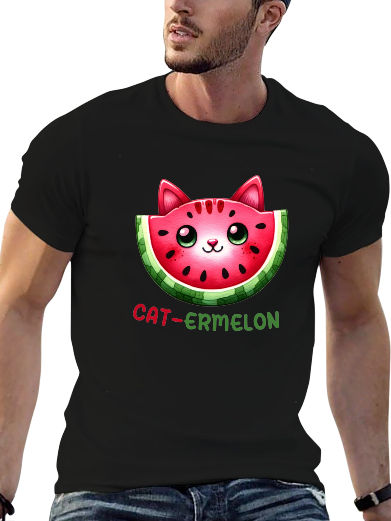 Cat-ermelon Graphic T-Shirt - Fun & Unique Design