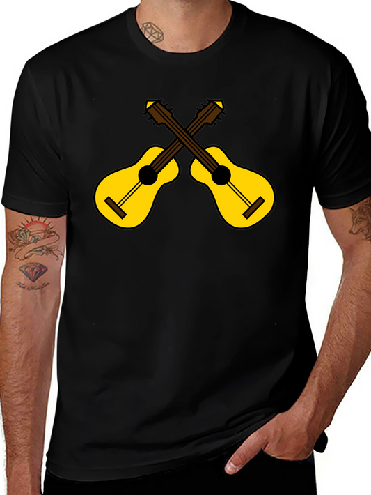 Crossed Guitars Graphic Tee - Black