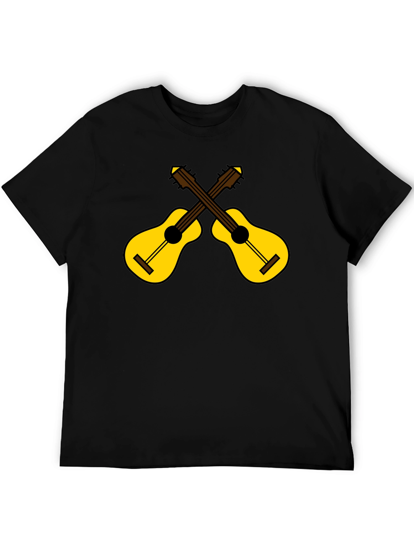 Crossed Guitars Graphic Tee - Black