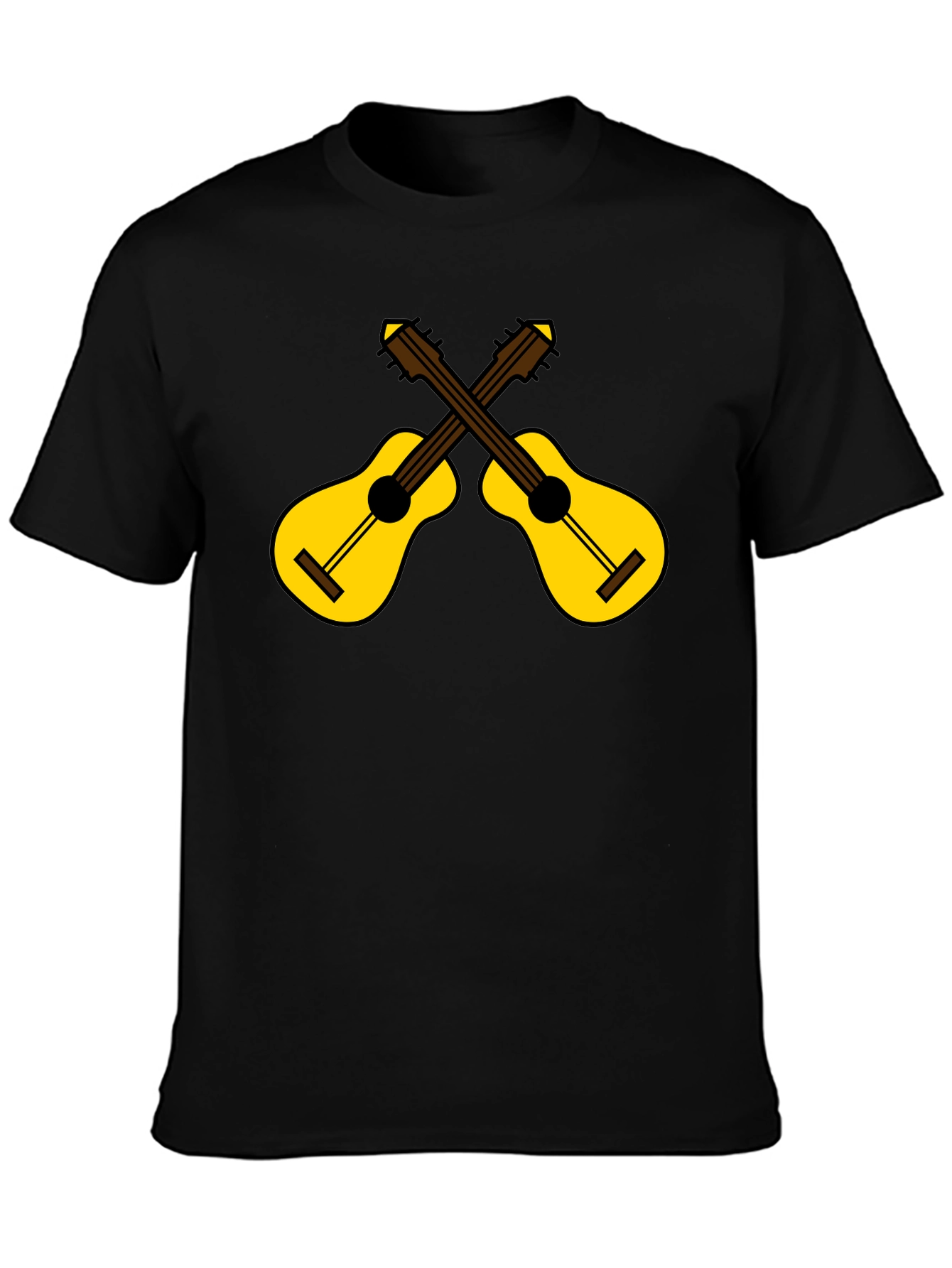 Crossed Guitars Graphic Tee - Black