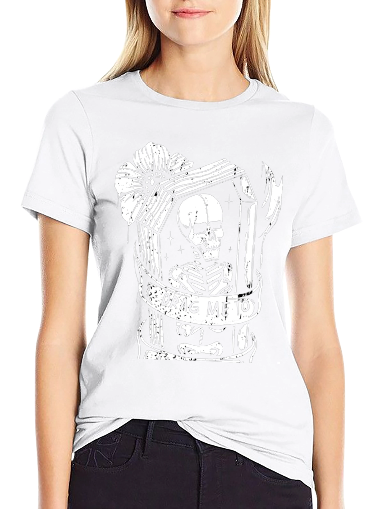 Drag Me To Coffin Skeleton Graphic T-Shirt