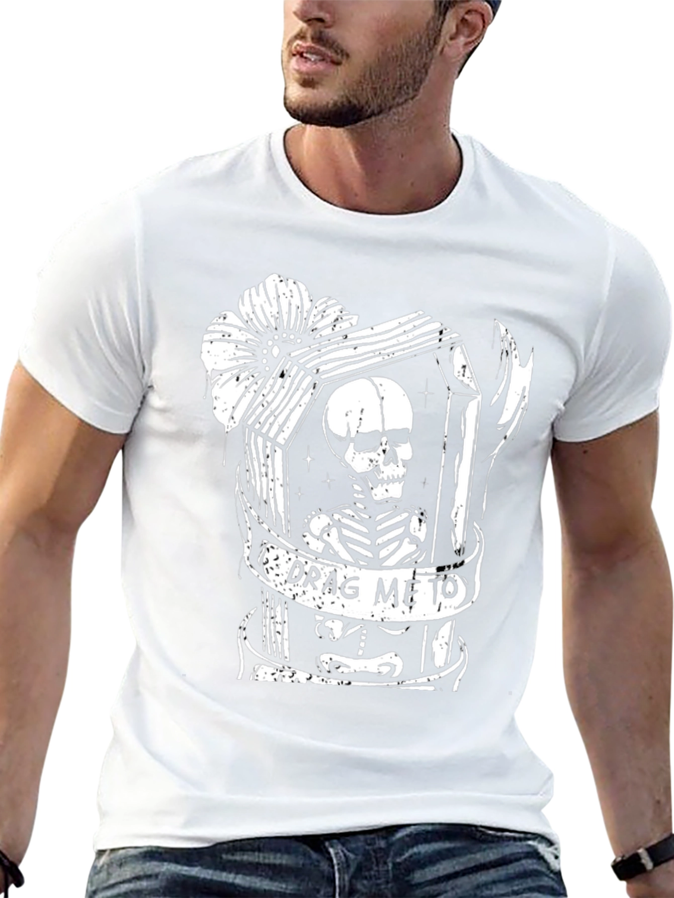 Drag Me To Coffin Skeleton Graphic T-Shirt