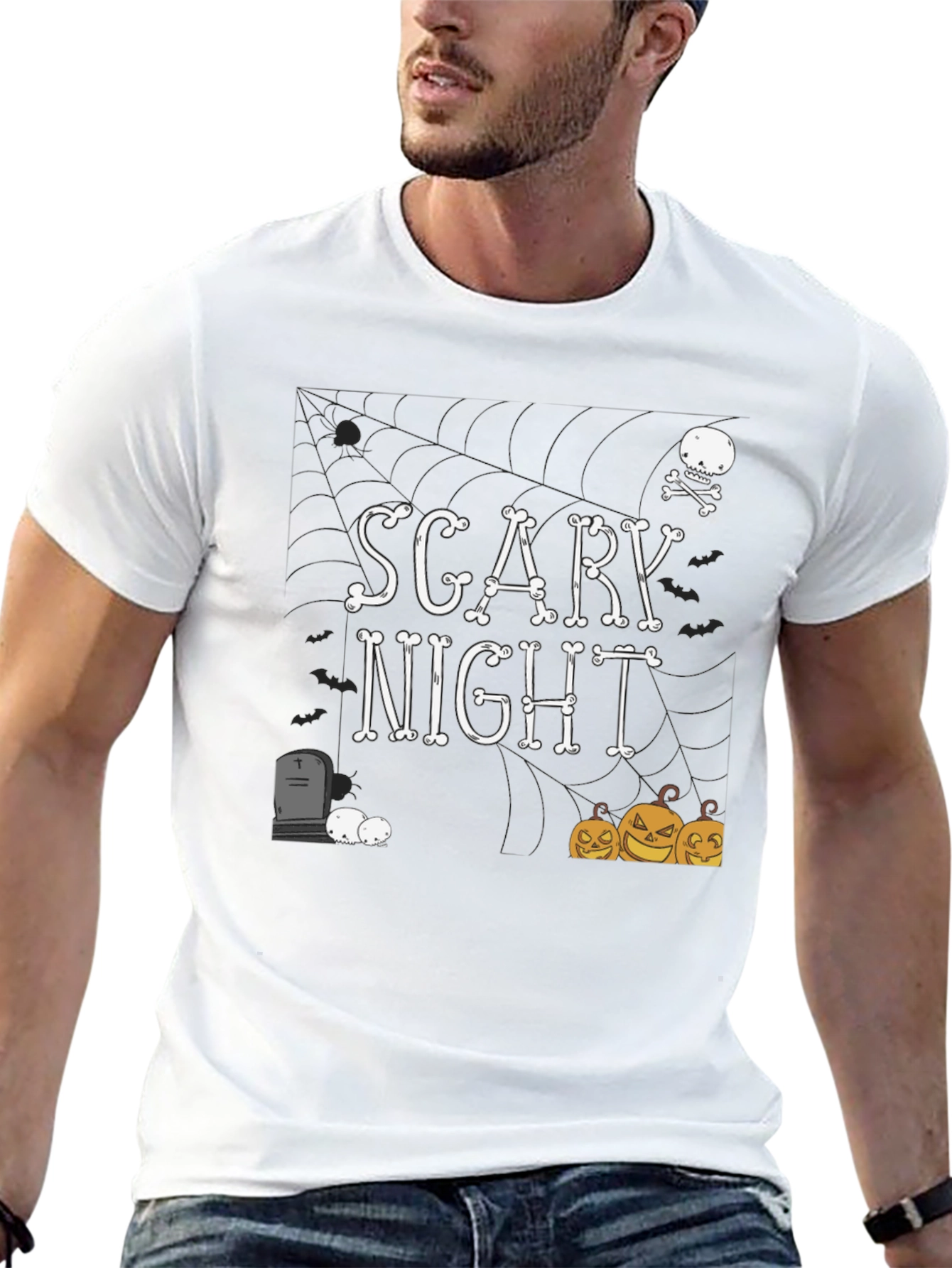 Scary Night Halloween Graphic T-Shirt