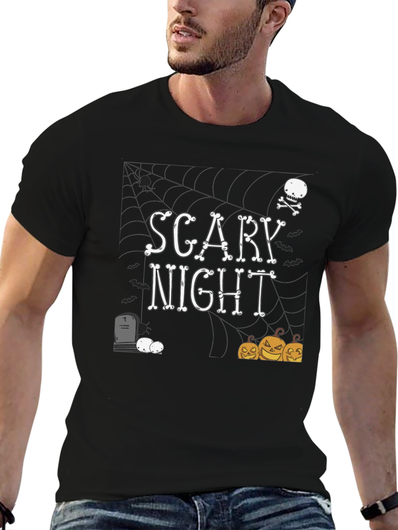 Scary Night Halloween Graphic T-Shirt