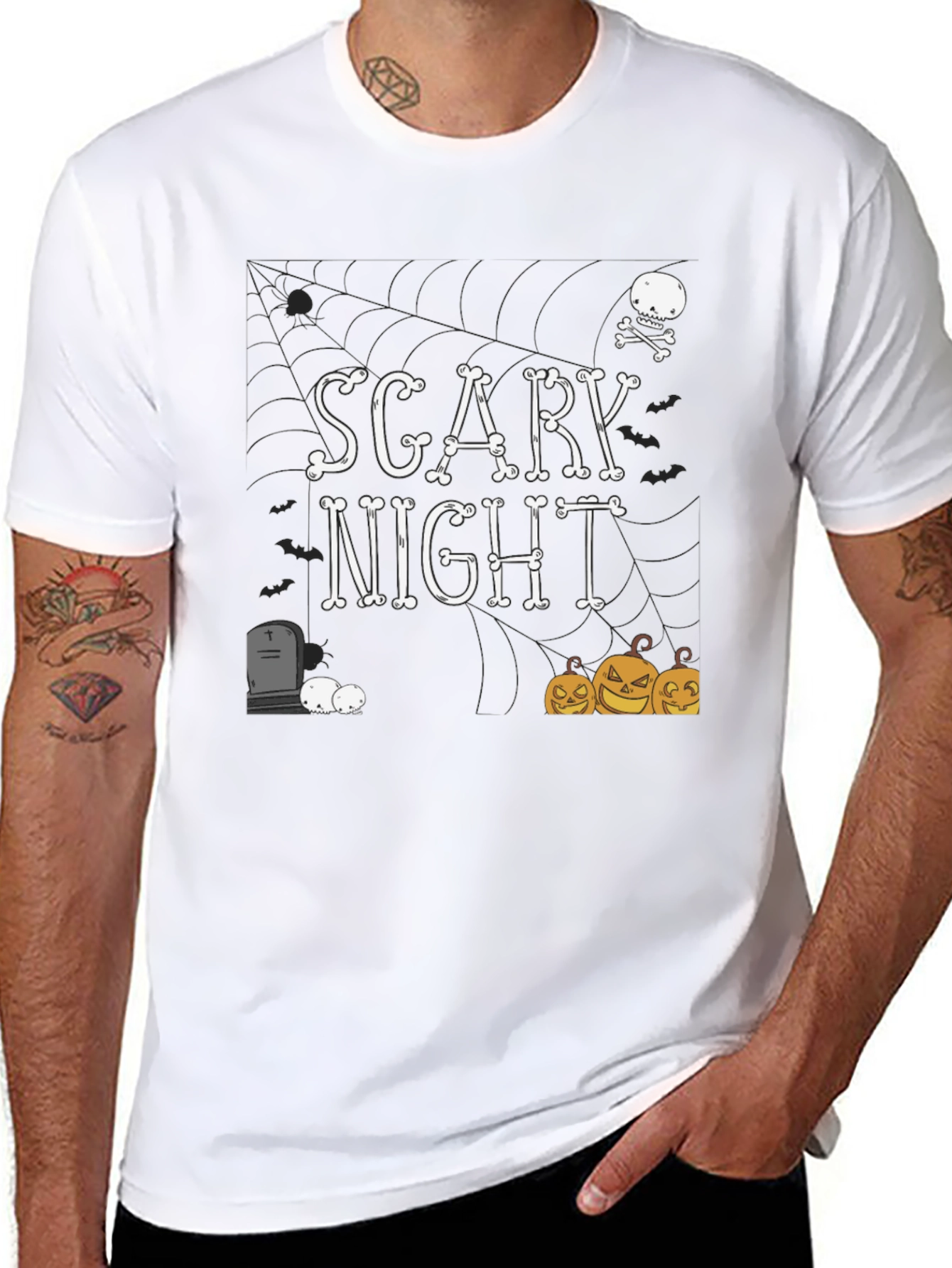 Scary Night Halloween Graphic T-Shirt