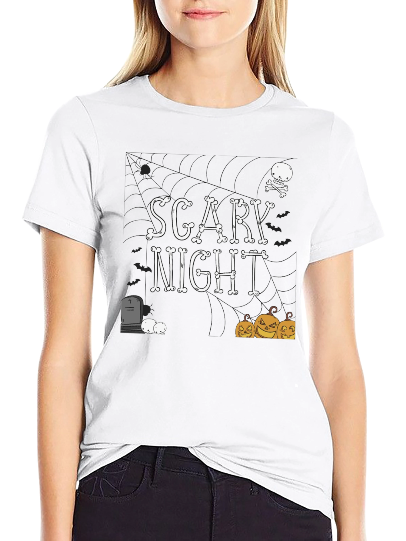 Scary Night Halloween Graphic T-Shirt