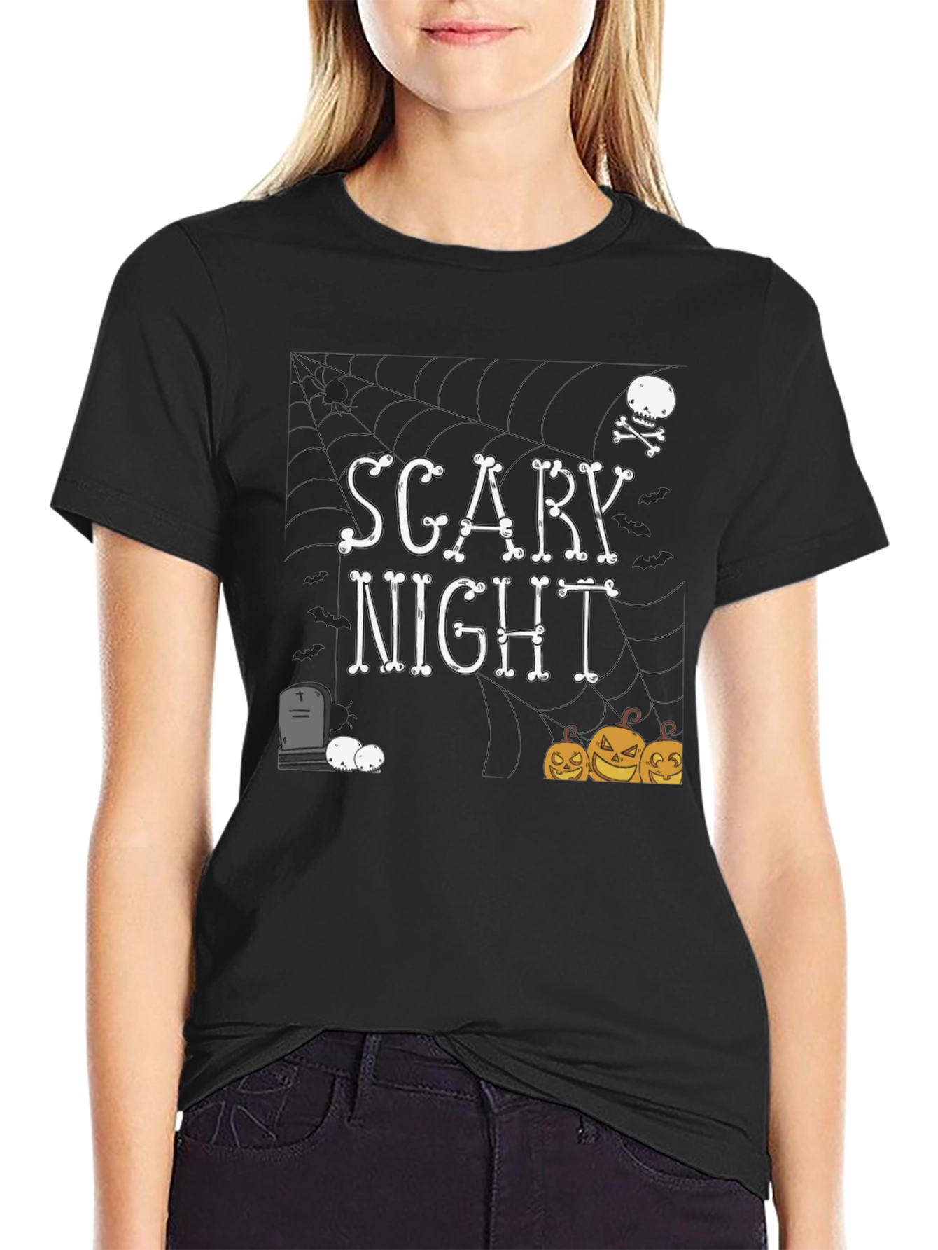 Scary Night Halloween Graphic T-Shirt