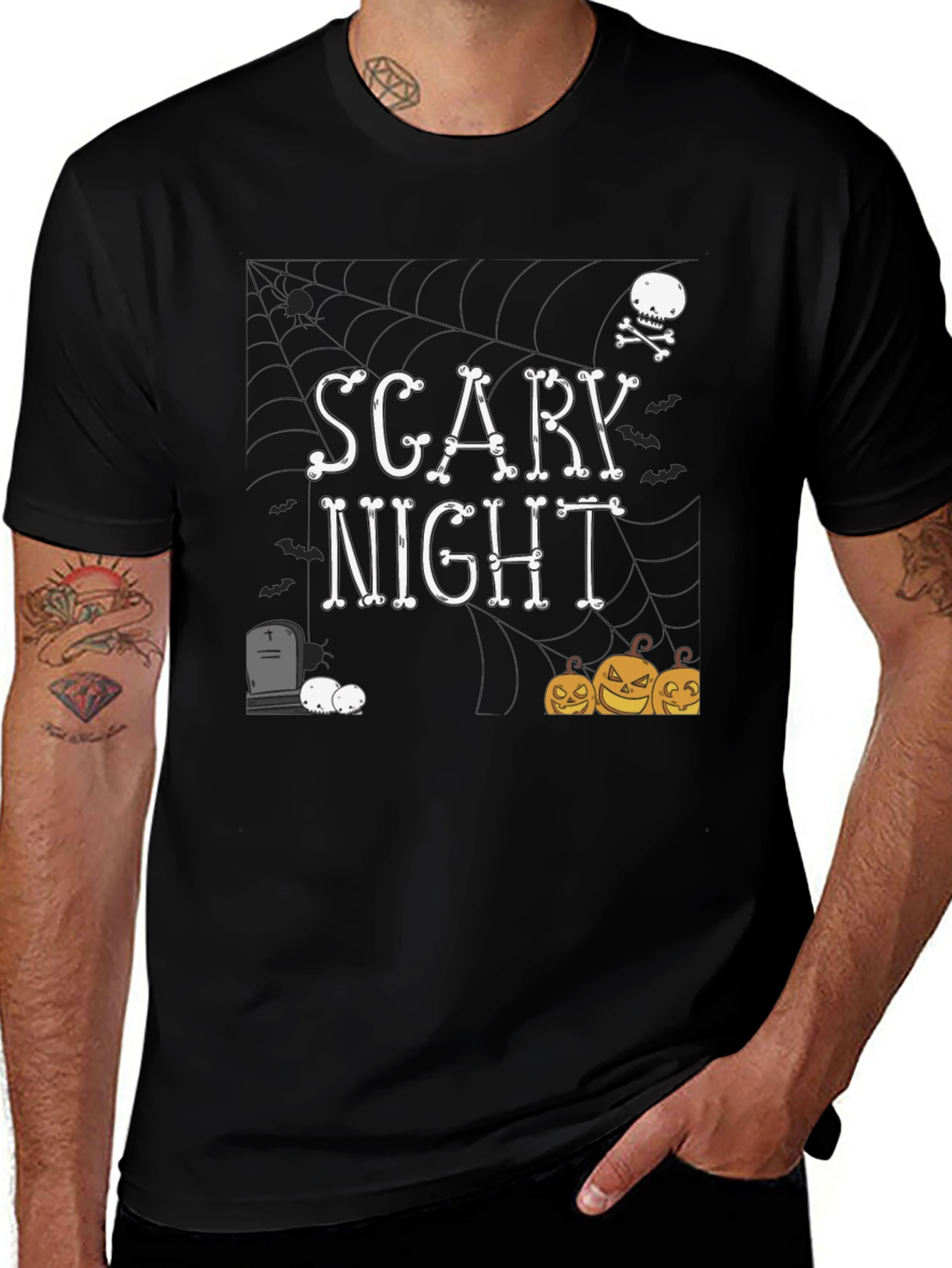 Scary Night Halloween Graphic T-Shirt