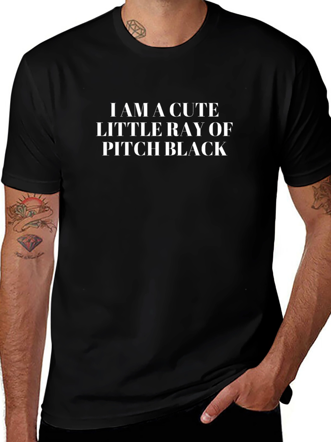 Cute Little Ray of Pitch Black T-Shirt - Black