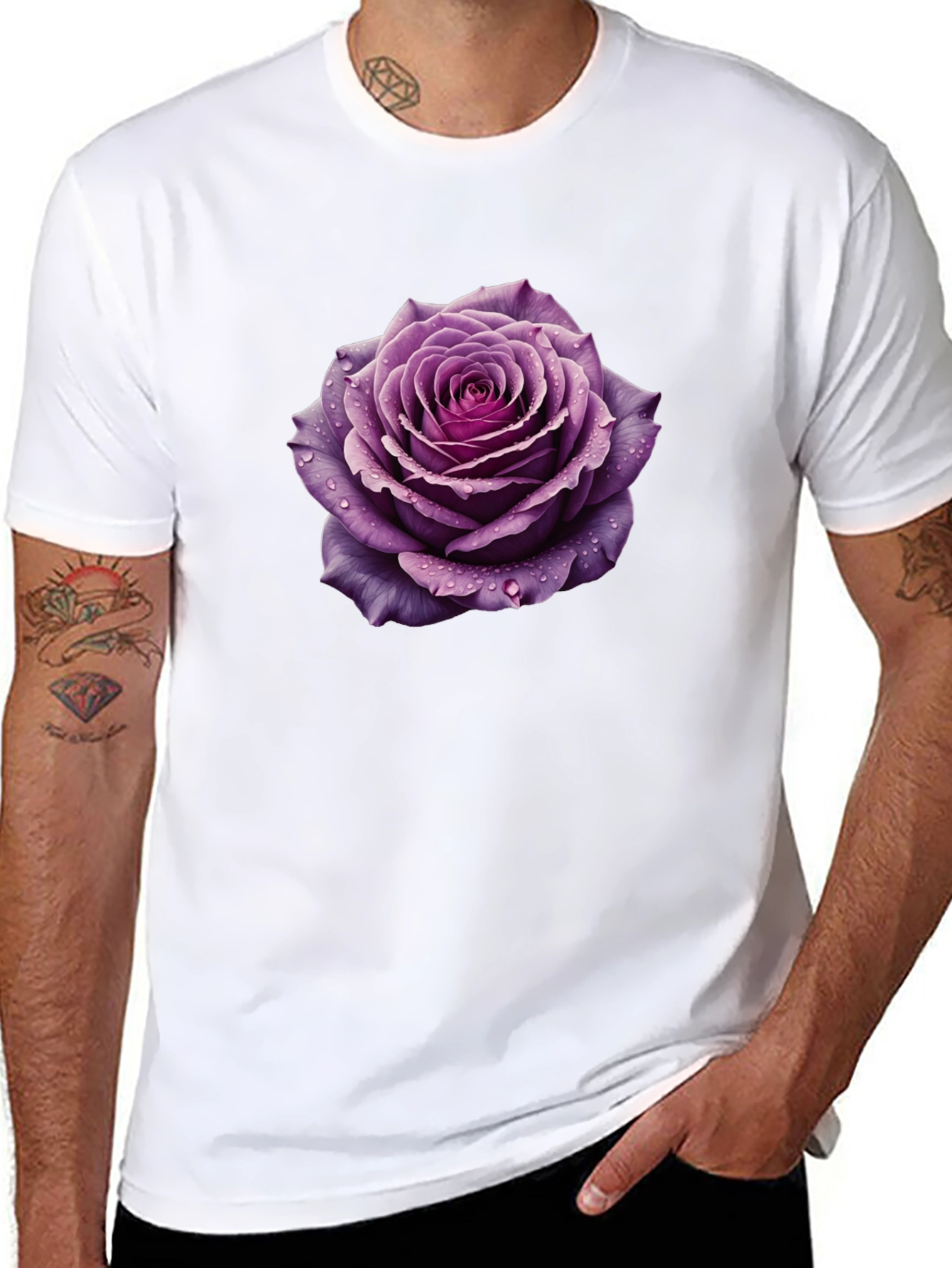 Purple Rose Graphic Tee