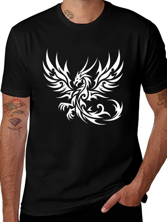 Tribal Dragon Graphic Black T-Shirt