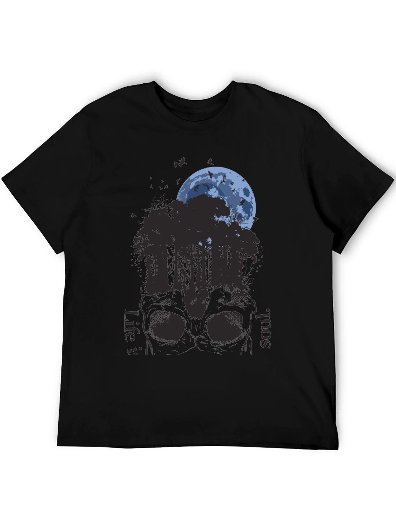 Skull Forest Moon Graphic T-Shirt