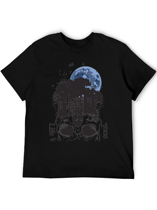 Skull Forest Moon Graphic T-Shirt