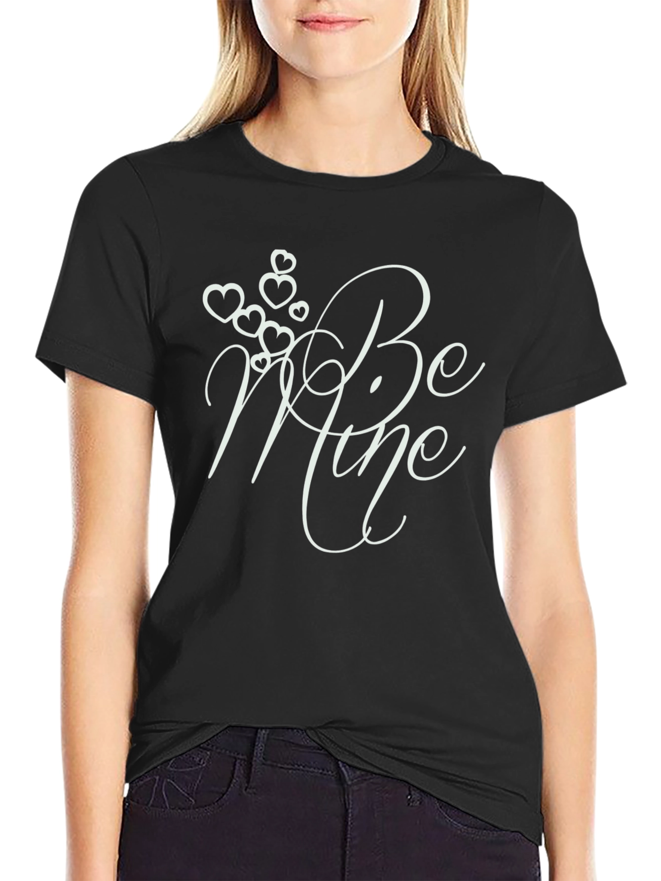 Be Mine Valentines Day Black T-Shirt