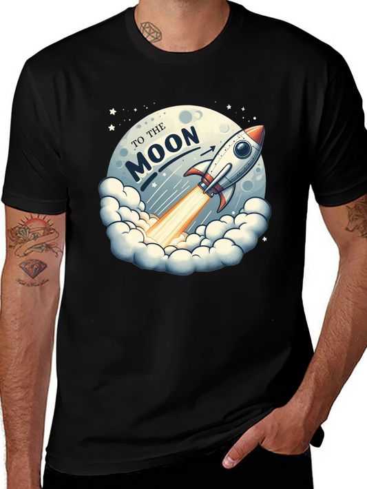To The Moon Rocket Graphic T-Shirt