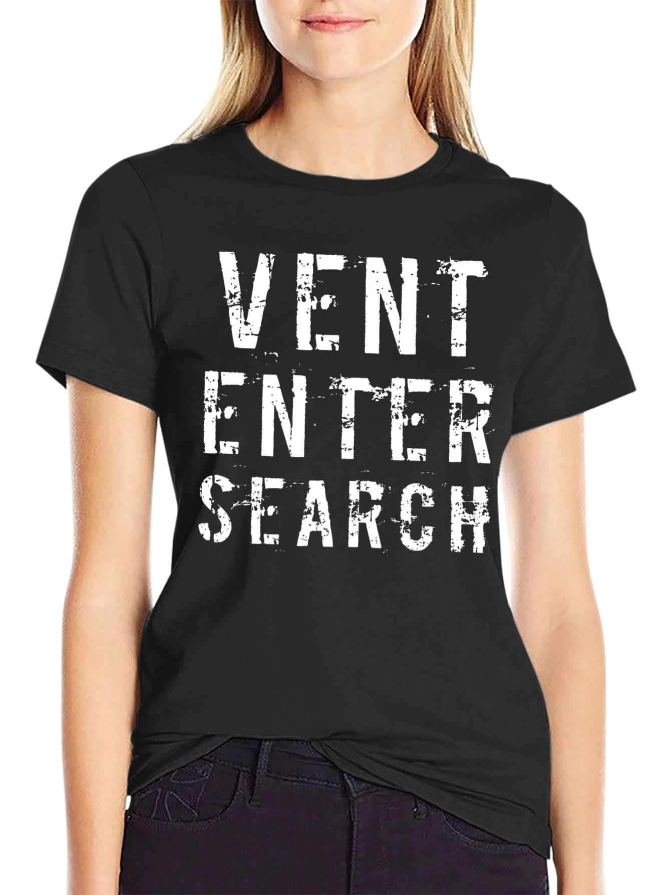 Vent Enter Search Graphic Tee - Black