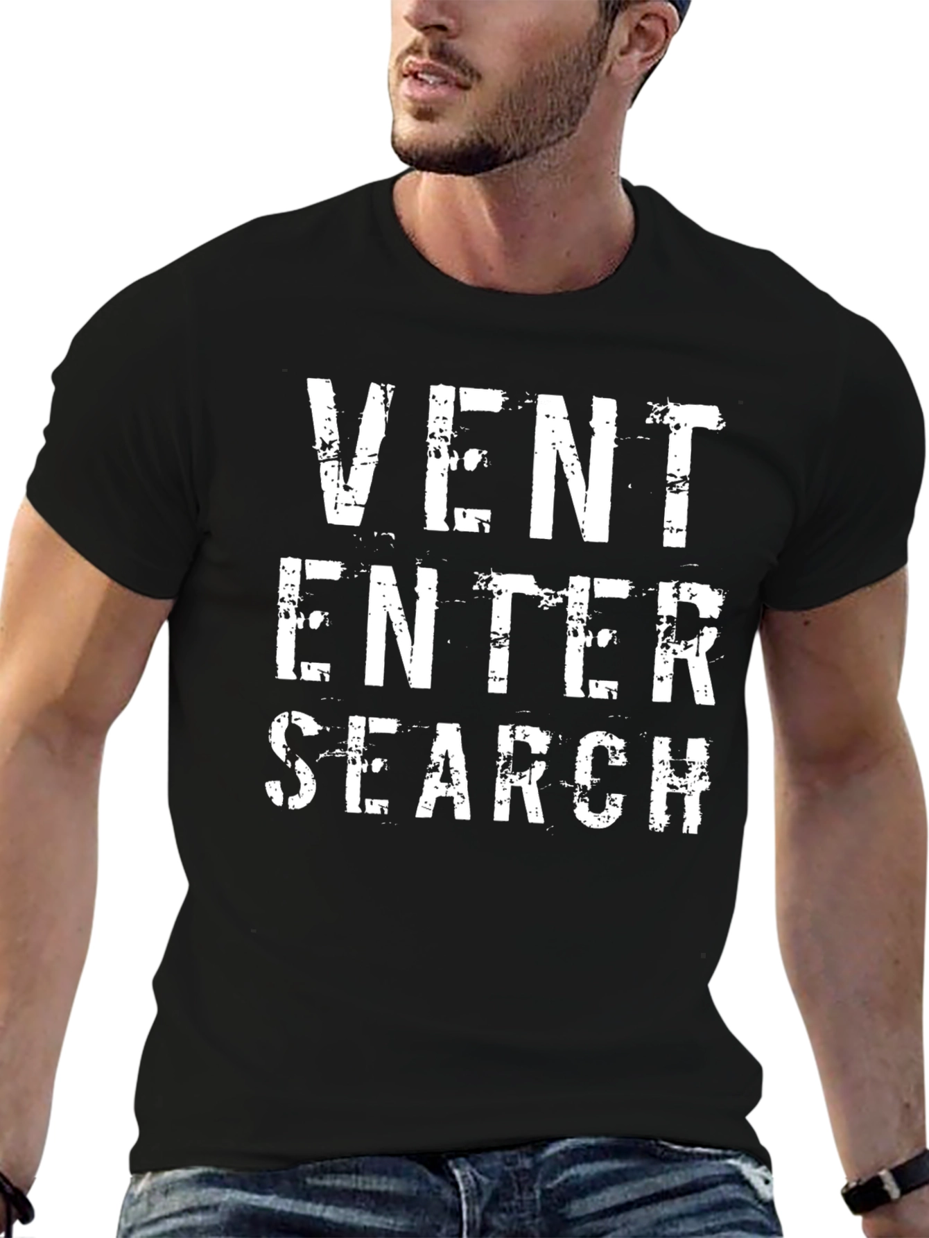 Vent Enter Search Graphic Tee - Black