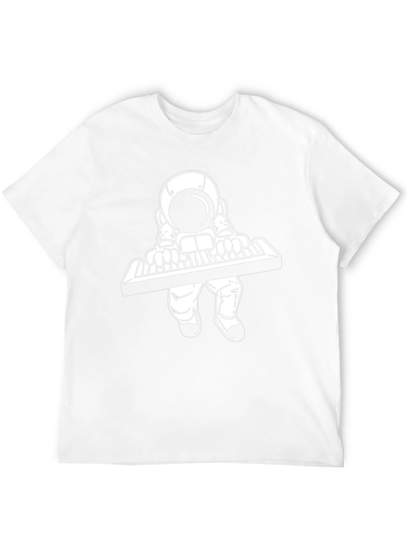 Astronaut Keyboardist Black T-Shirt