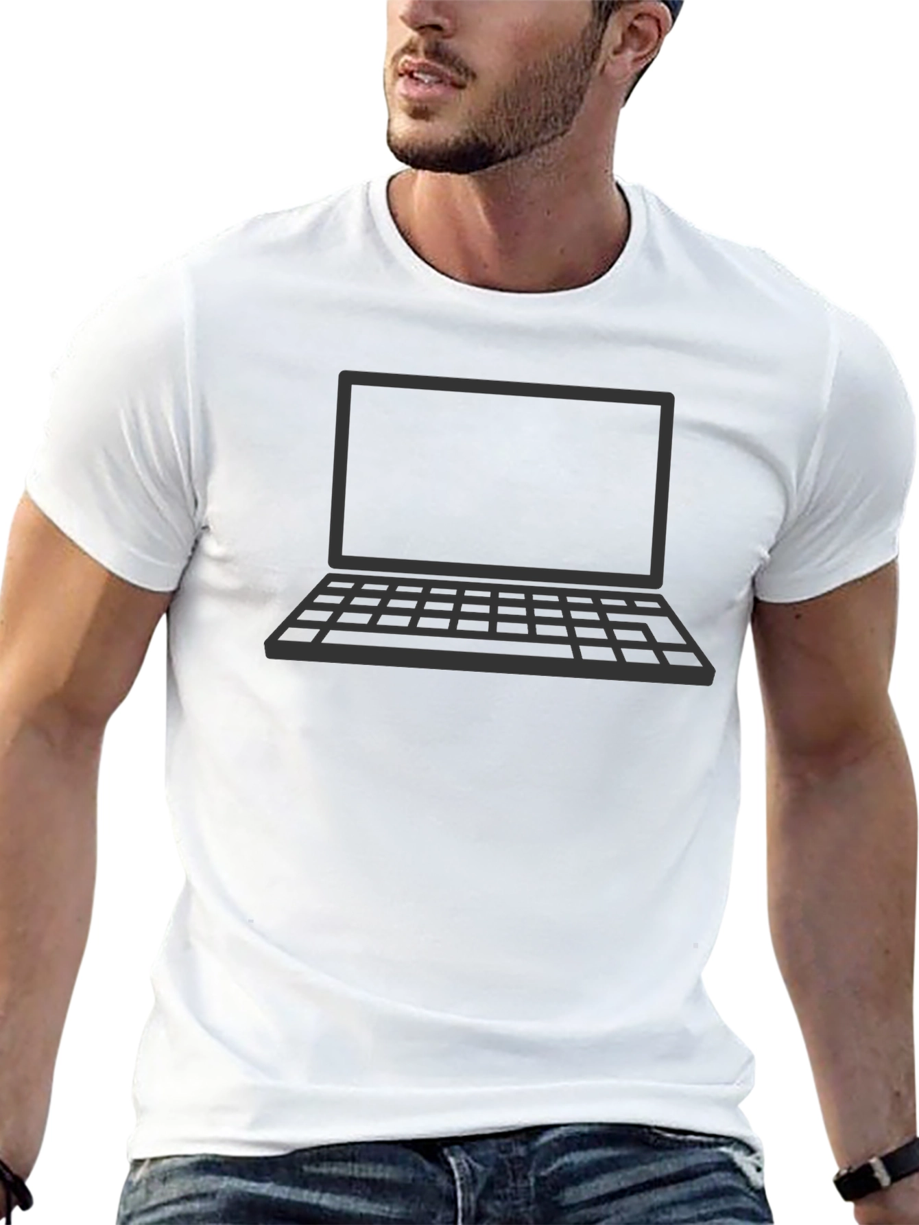 Tech Geek Laptop Graphic T-Shirt - Black