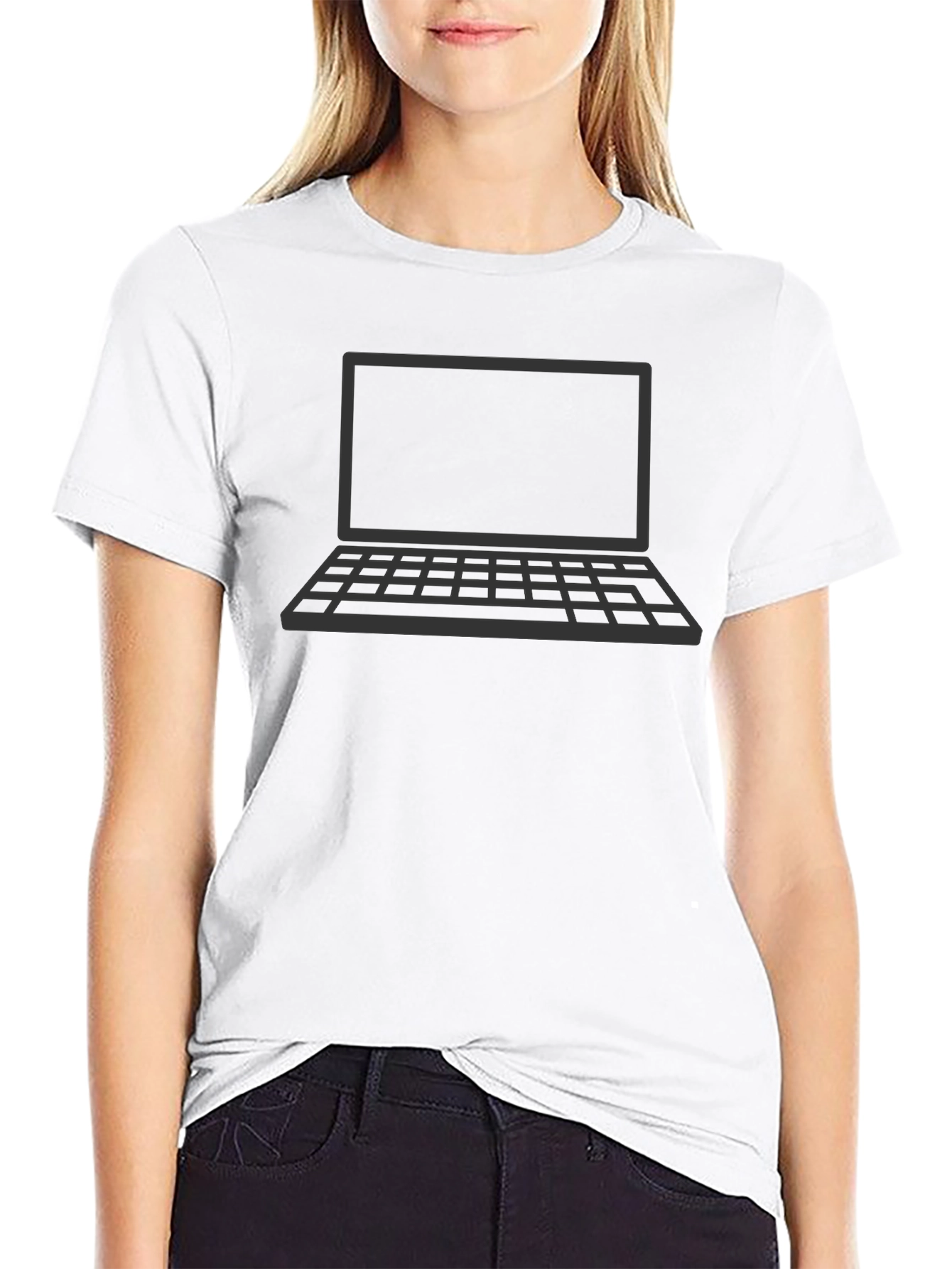 Tech Geek Laptop Graphic T-Shirt - Black