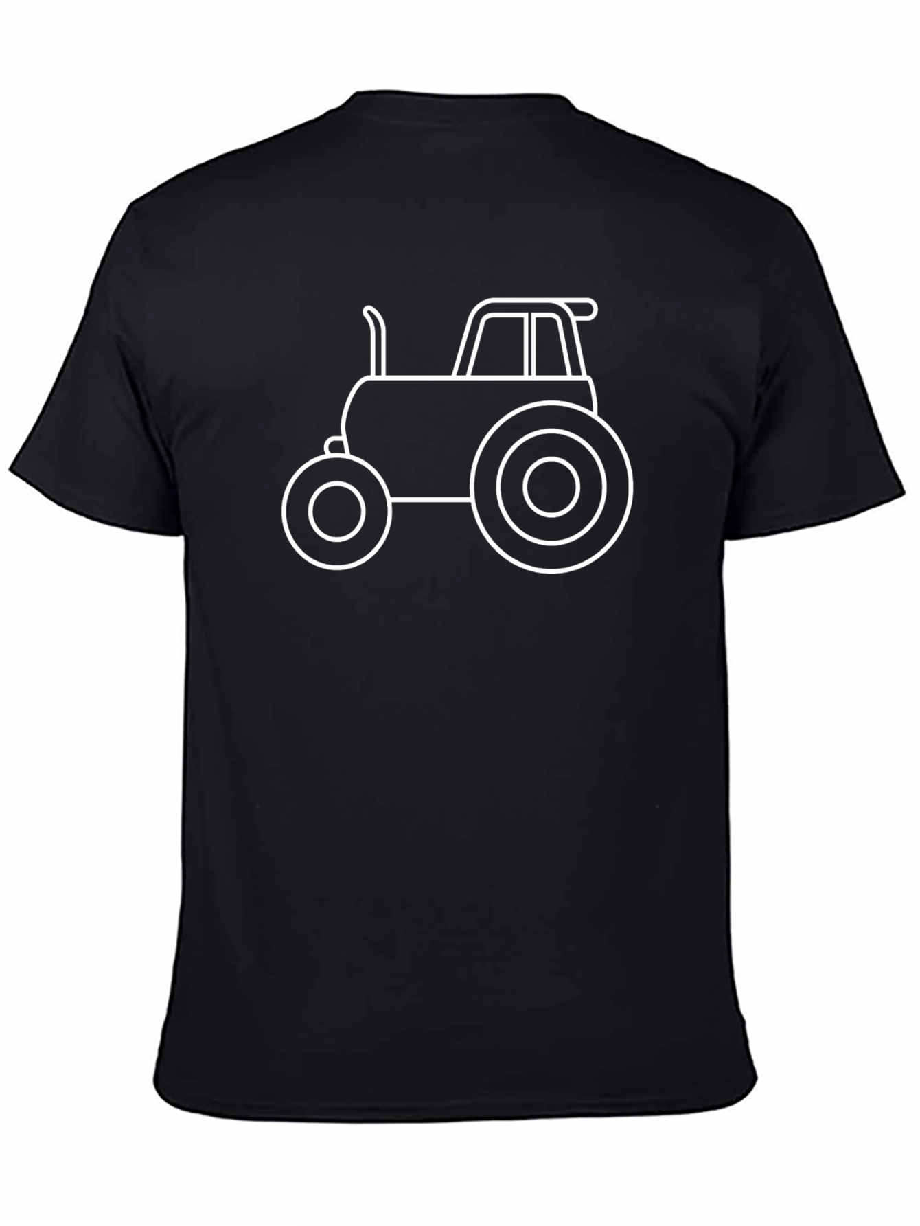 Black Tractor Outline Graphic Tee