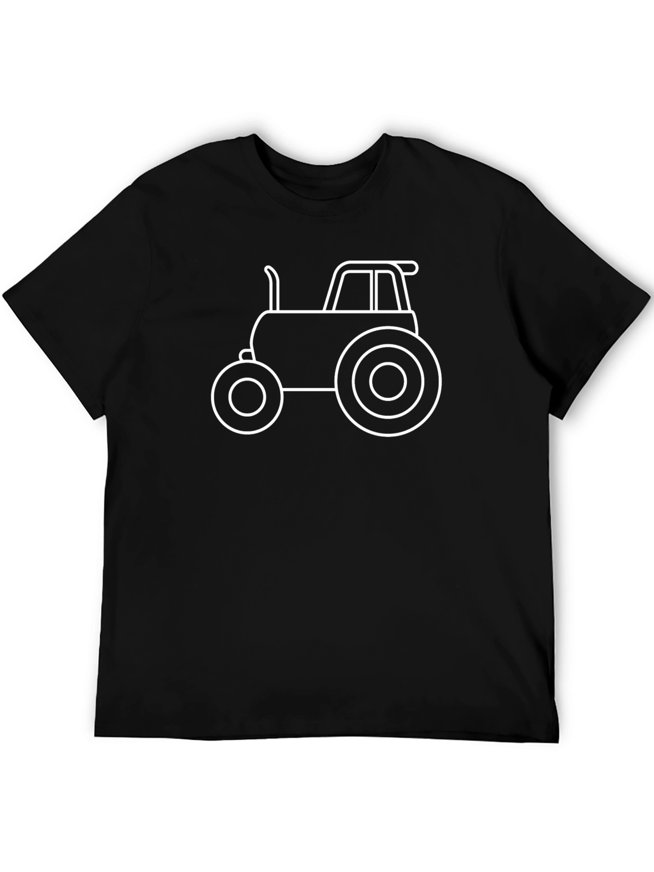 Black Tractor Outline Graphic Tee