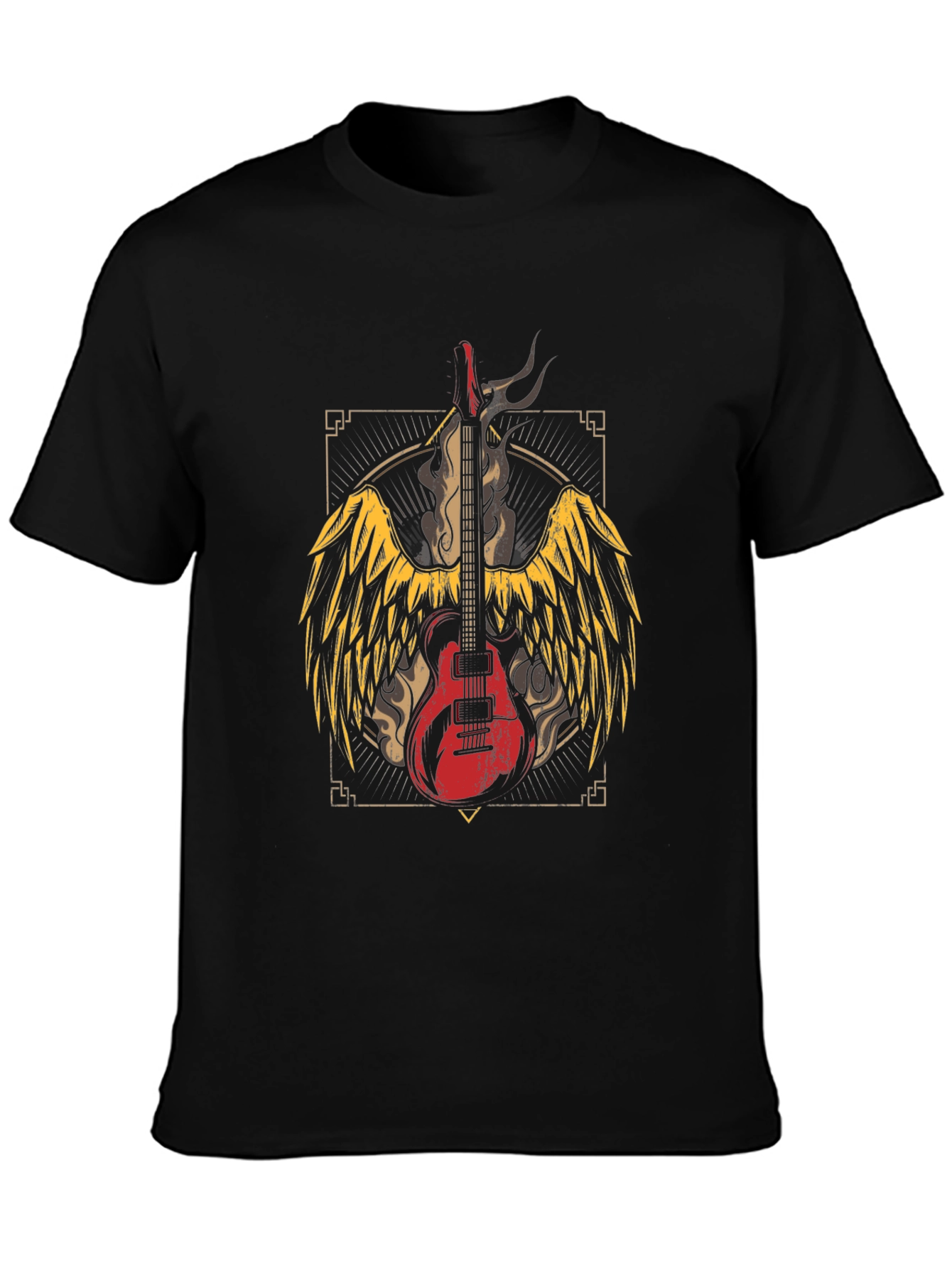 Winged Guitar Graphic Tee - Rocker Style