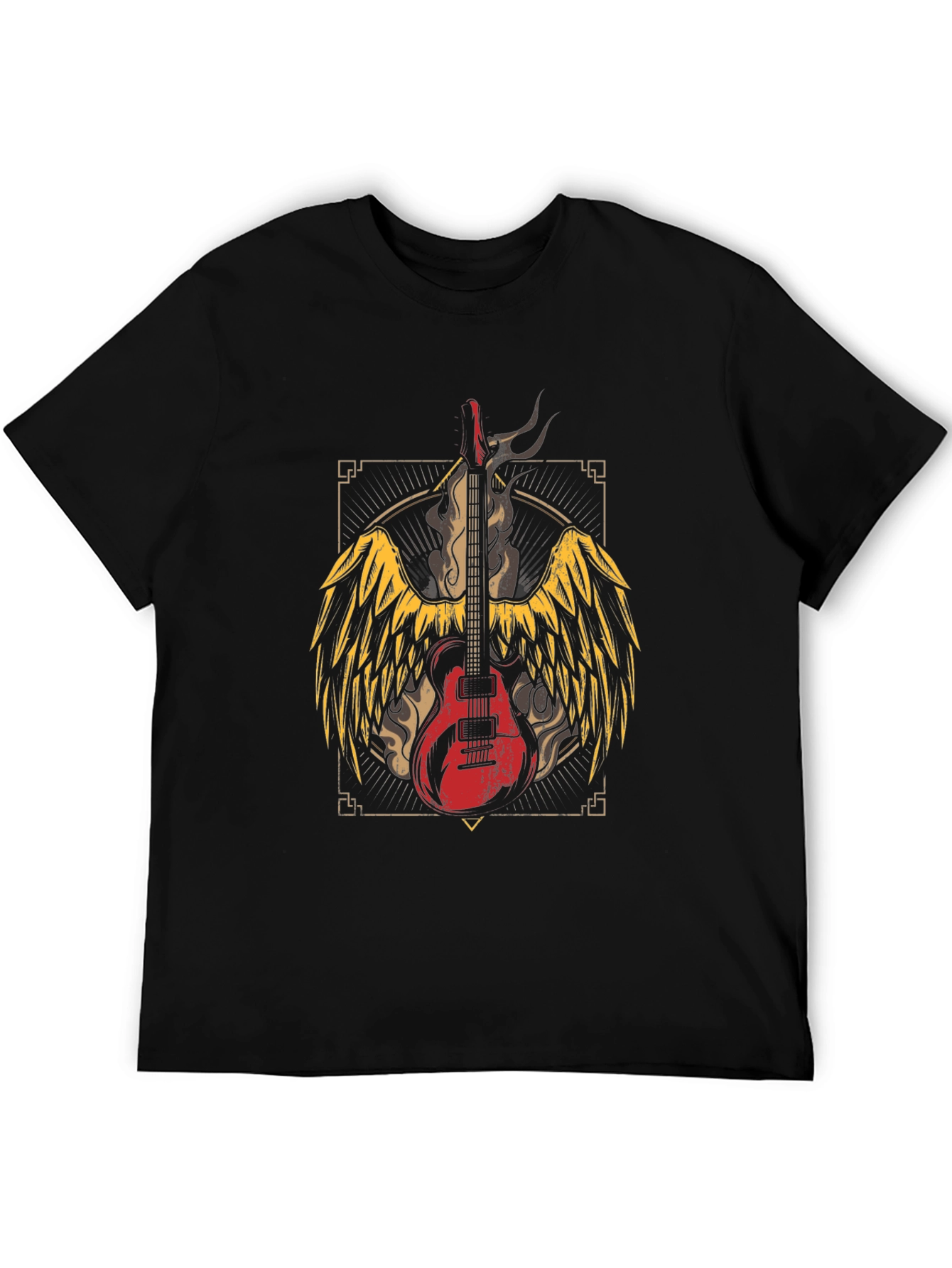Winged Guitar Graphic Tee - Rocker Style
