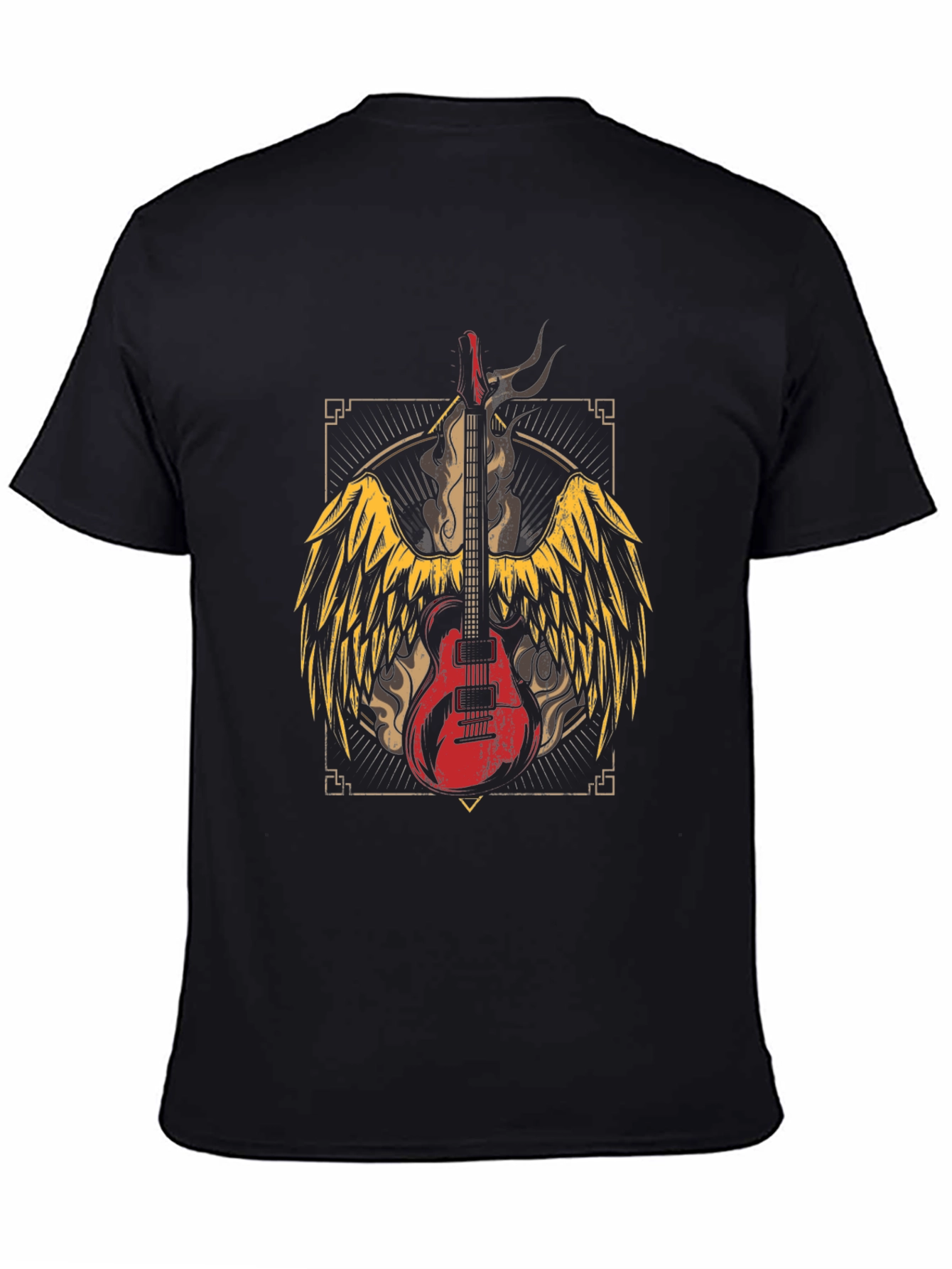 Winged Guitar Graphic Tee - Rocker Style