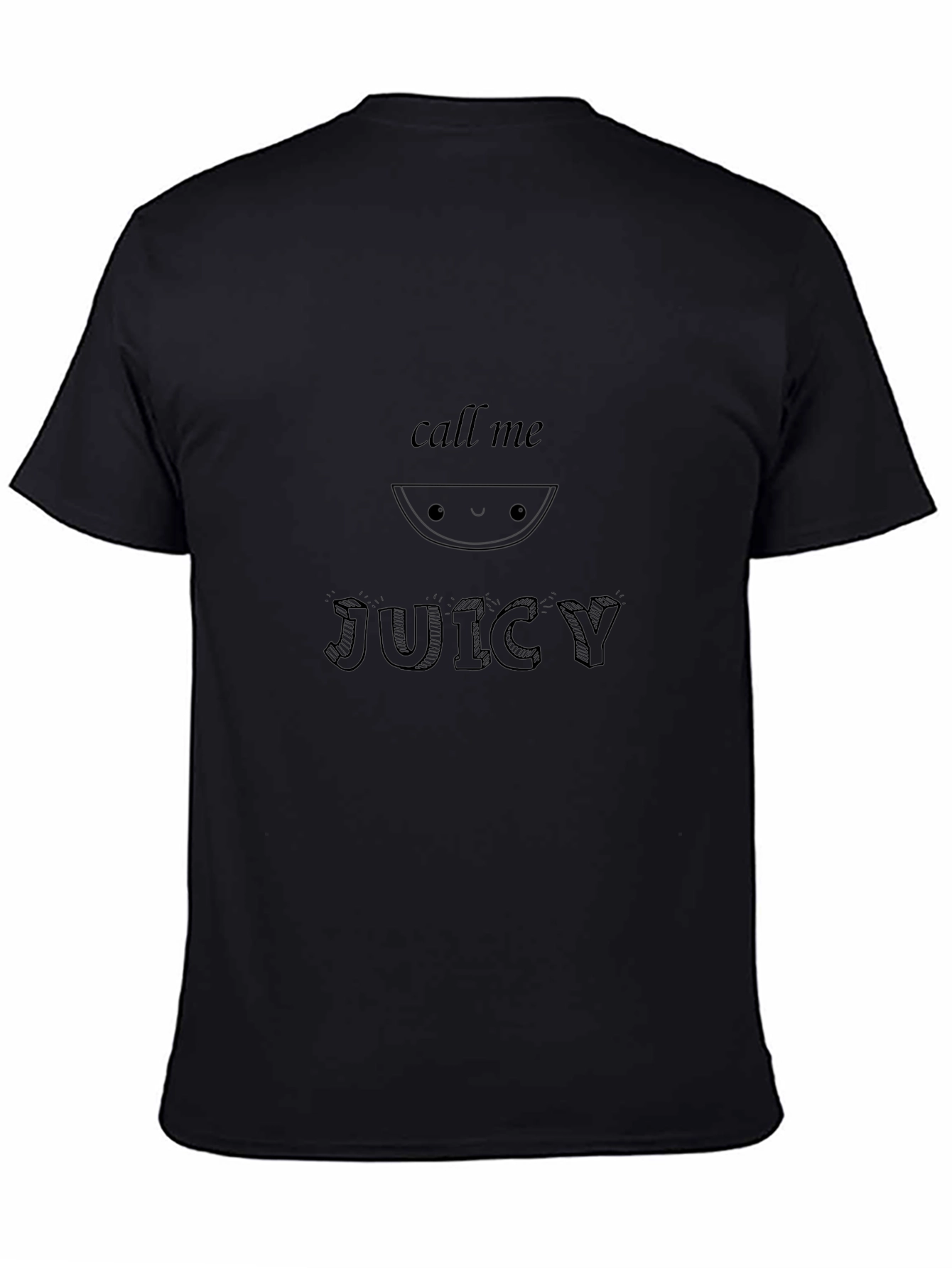 Call Me Juicy Black Graphic Tee