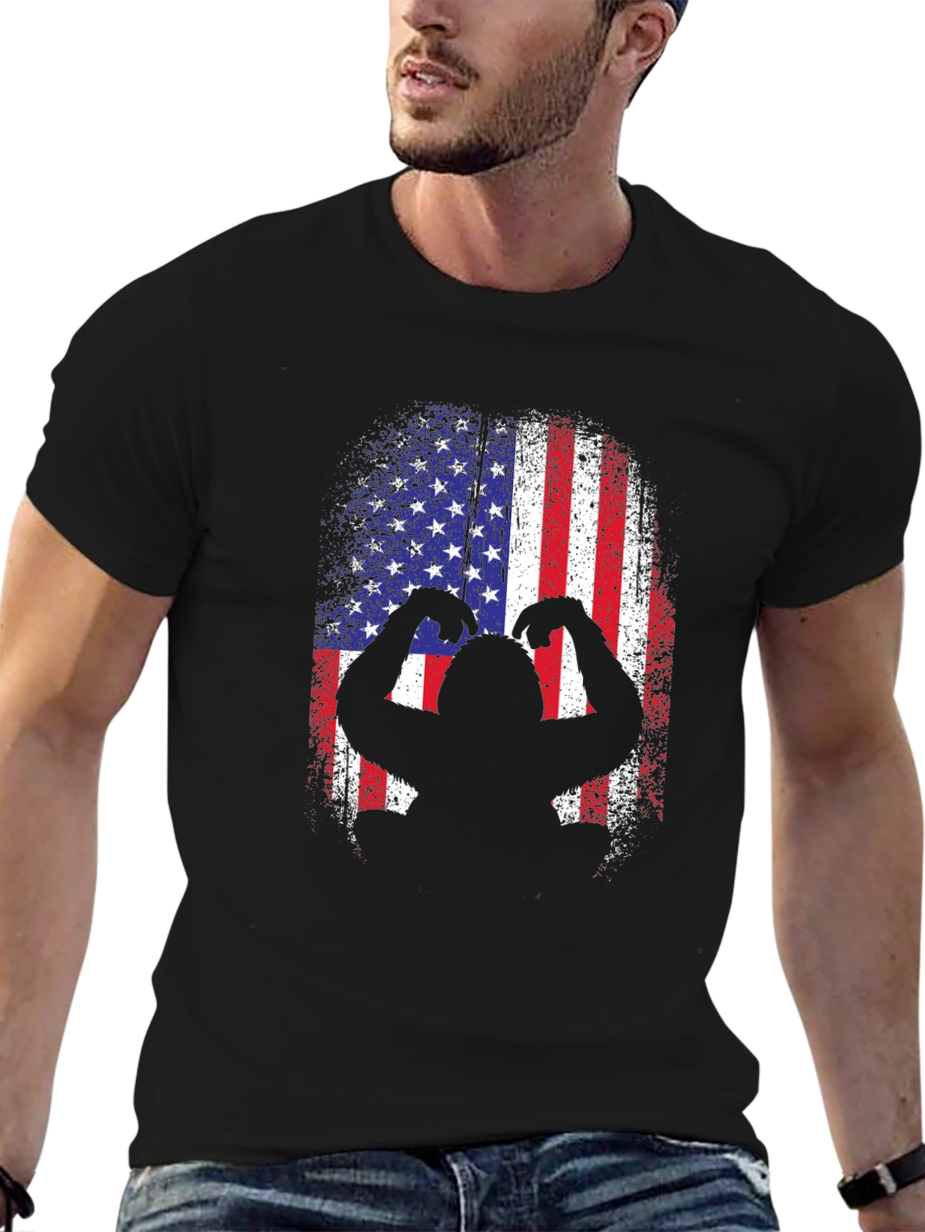 American Flag Bigfoot T-Shirt