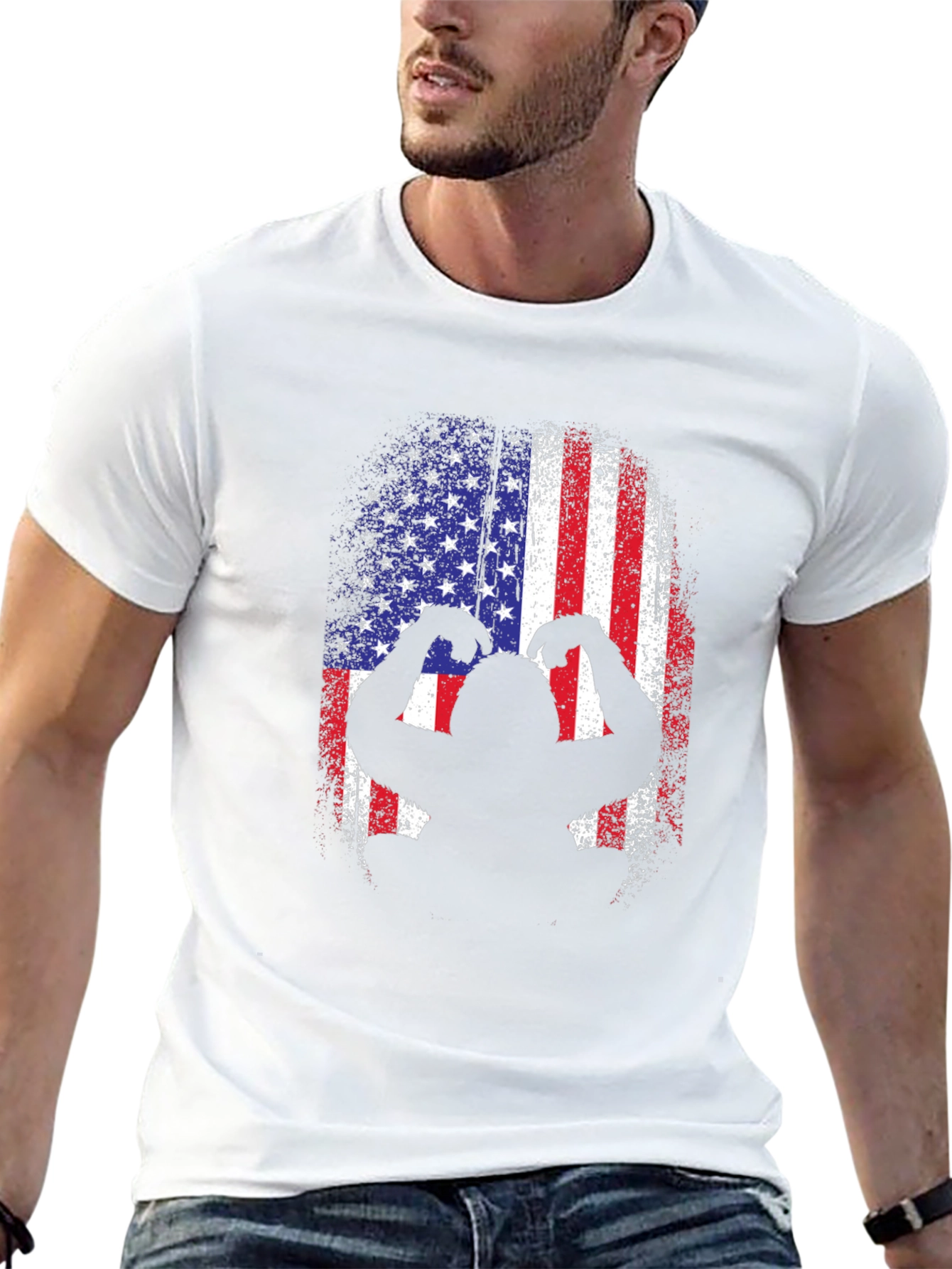 American Flag Bigfoot T-Shirt