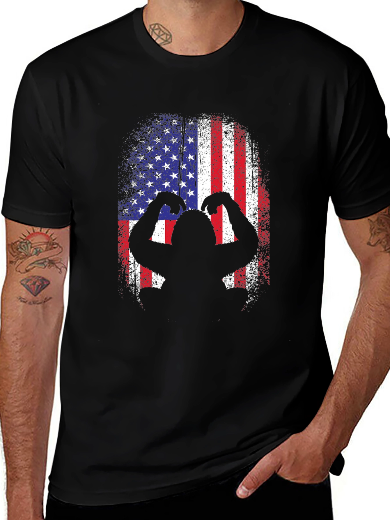 American Flag Bigfoot T-Shirt