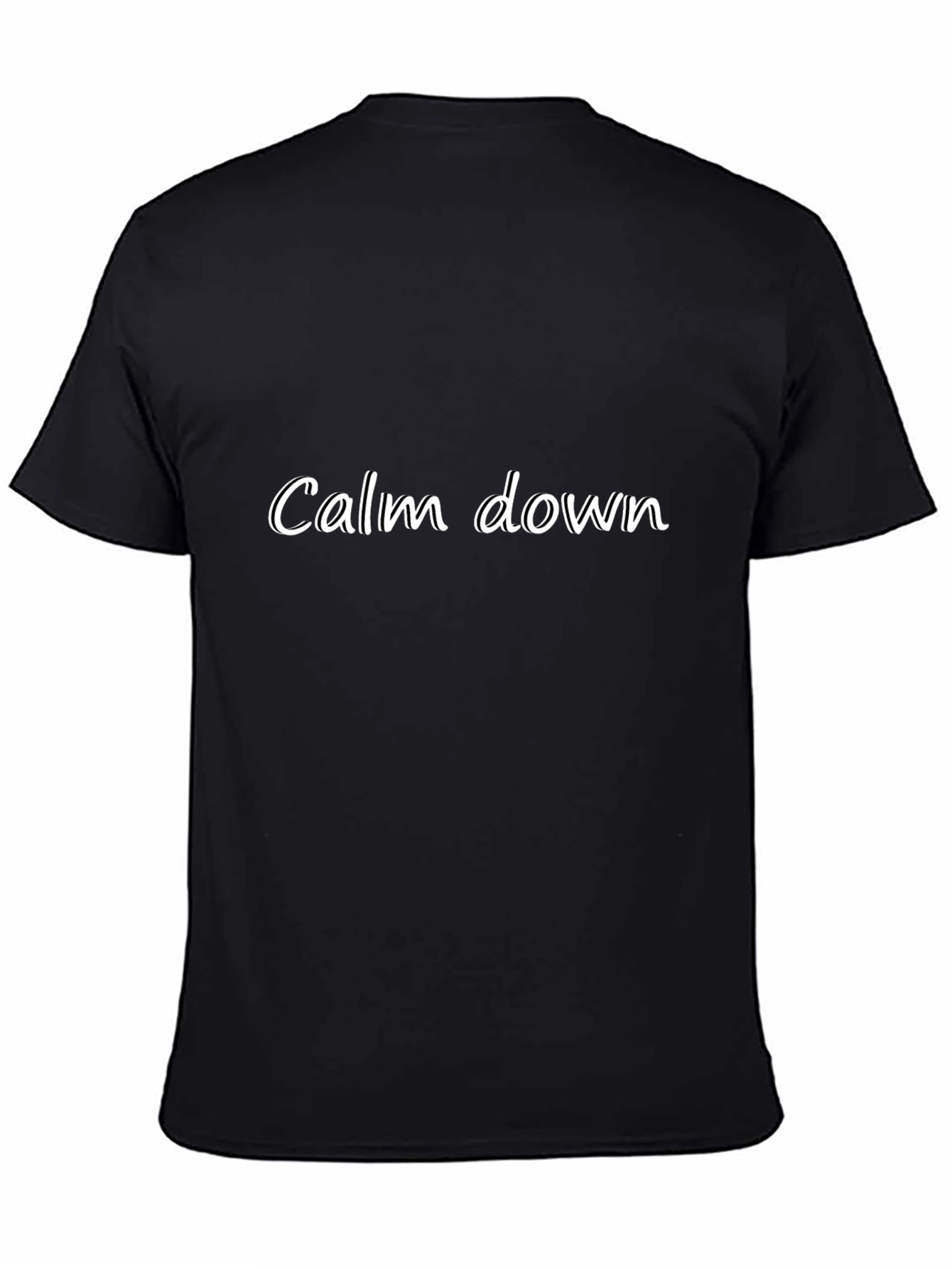Calm Down Graphic Tee - Relaxed Fit Black T-Shirt