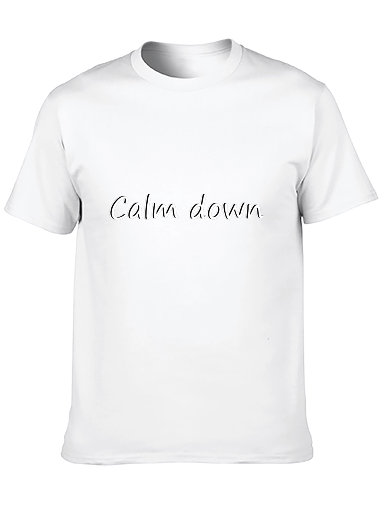 Calm Down Graphic Tee - Relaxed Fit Black T-Shirt