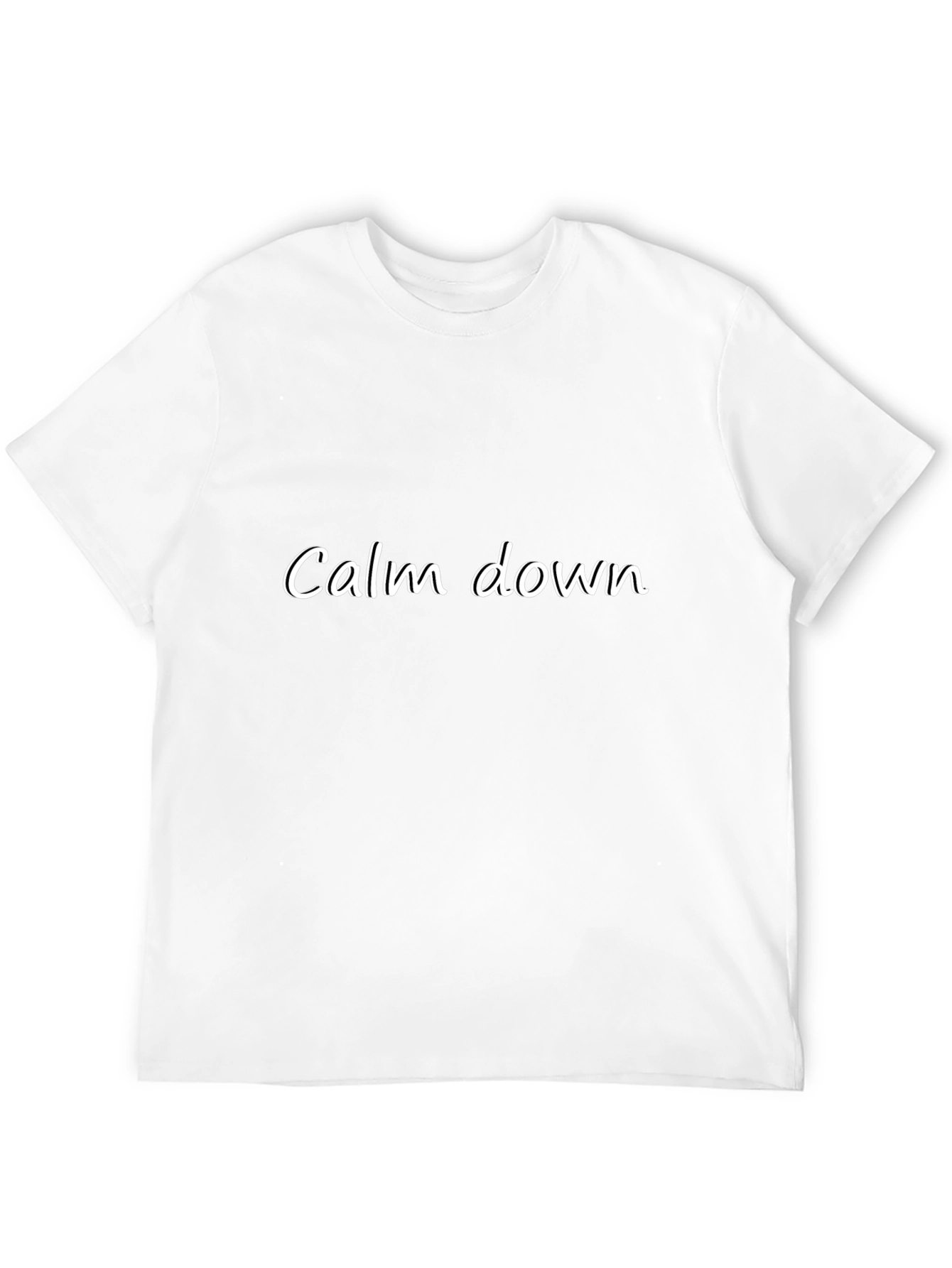 Calm Down Graphic Tee - Relaxed Fit Black T-Shirt