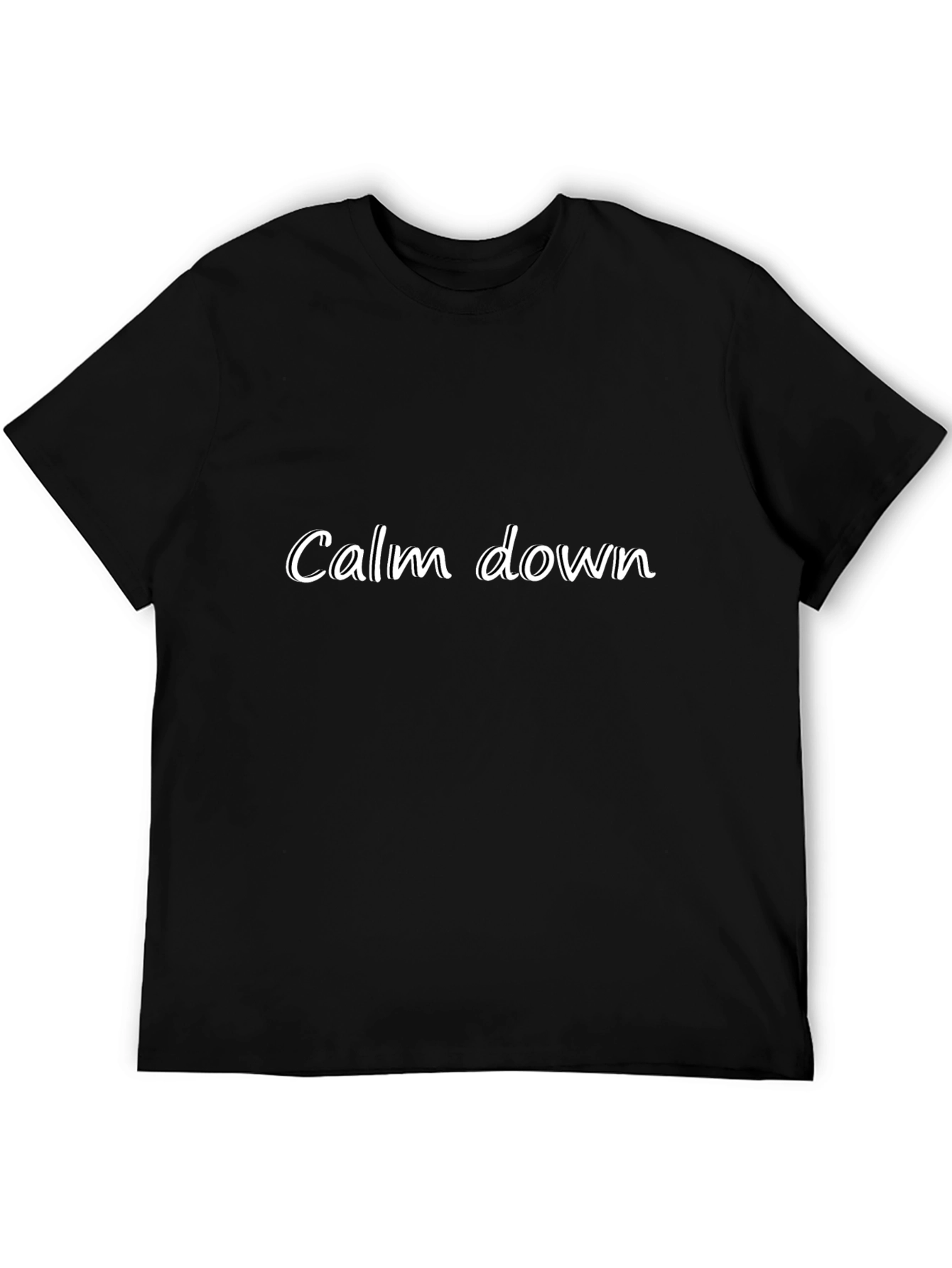 Calm Down Graphic Tee - Relaxed Fit Black T-Shirt