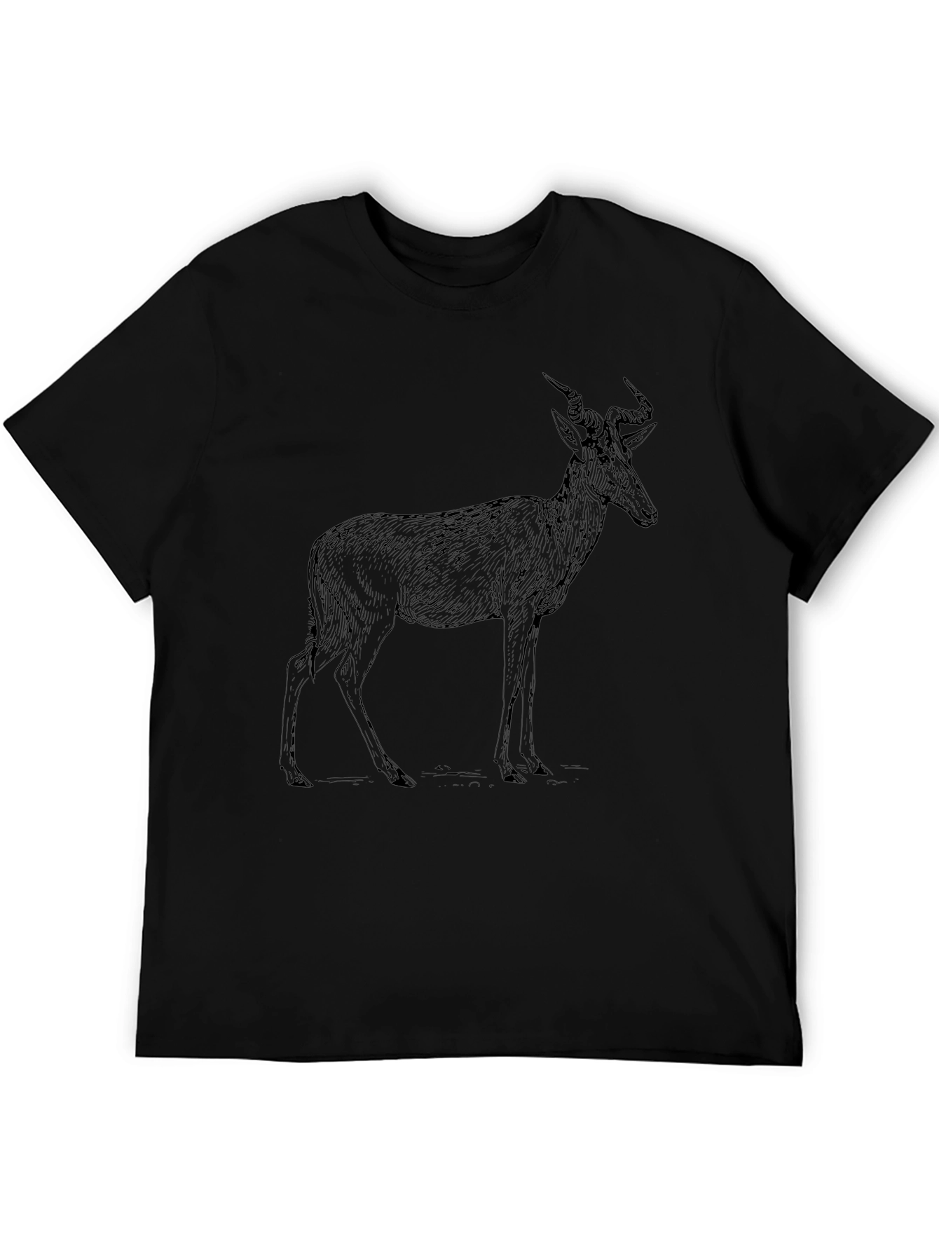 Antelope Graphic Print Black T-Shirt