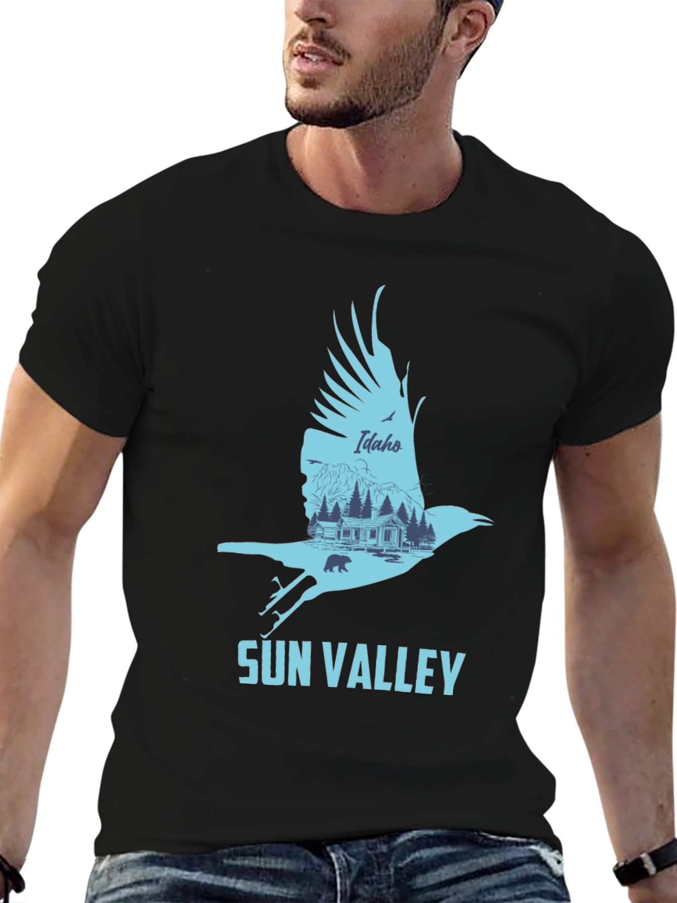 Sun Valley Idaho Graphic Tee - Mens Black T-Shirt
