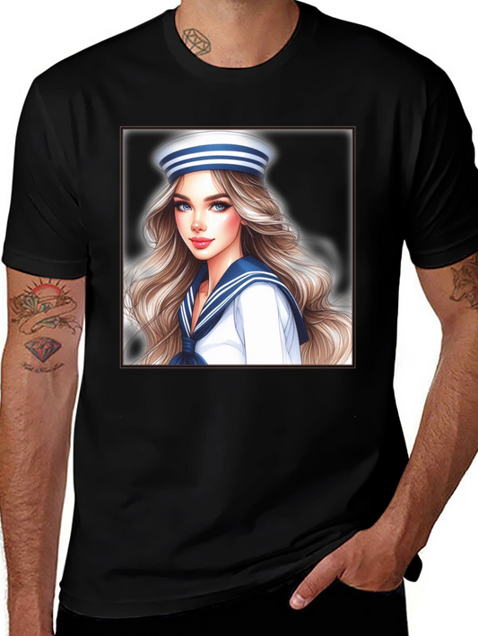 Sailor Girl Graphic T-Shirt - Unique Trendy Design
