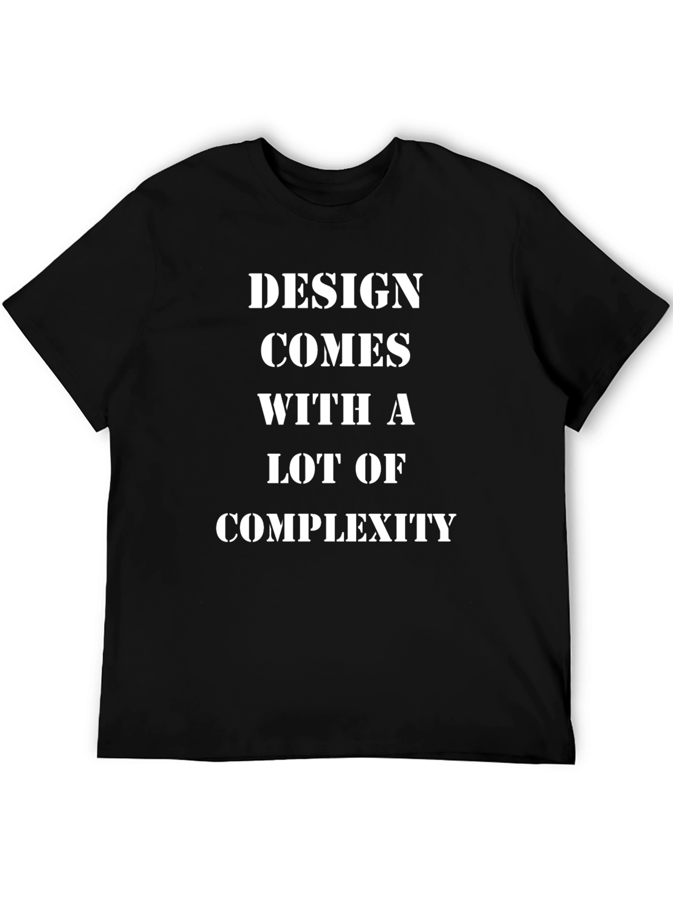 Design Complexity Graphic Tee - Black Casual T-Shirt