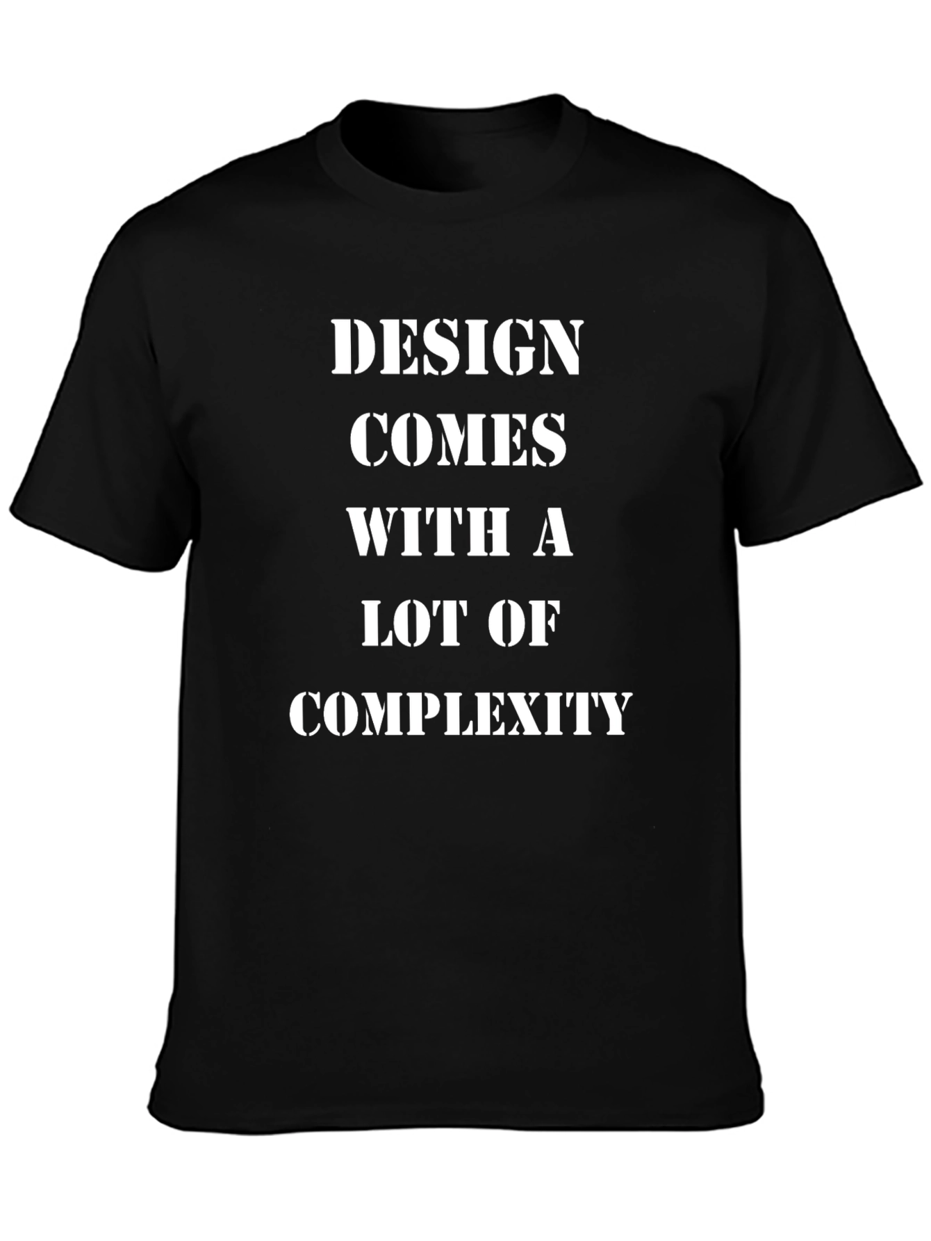 Design Complexity Graphic Tee - Black Casual T-Shirt