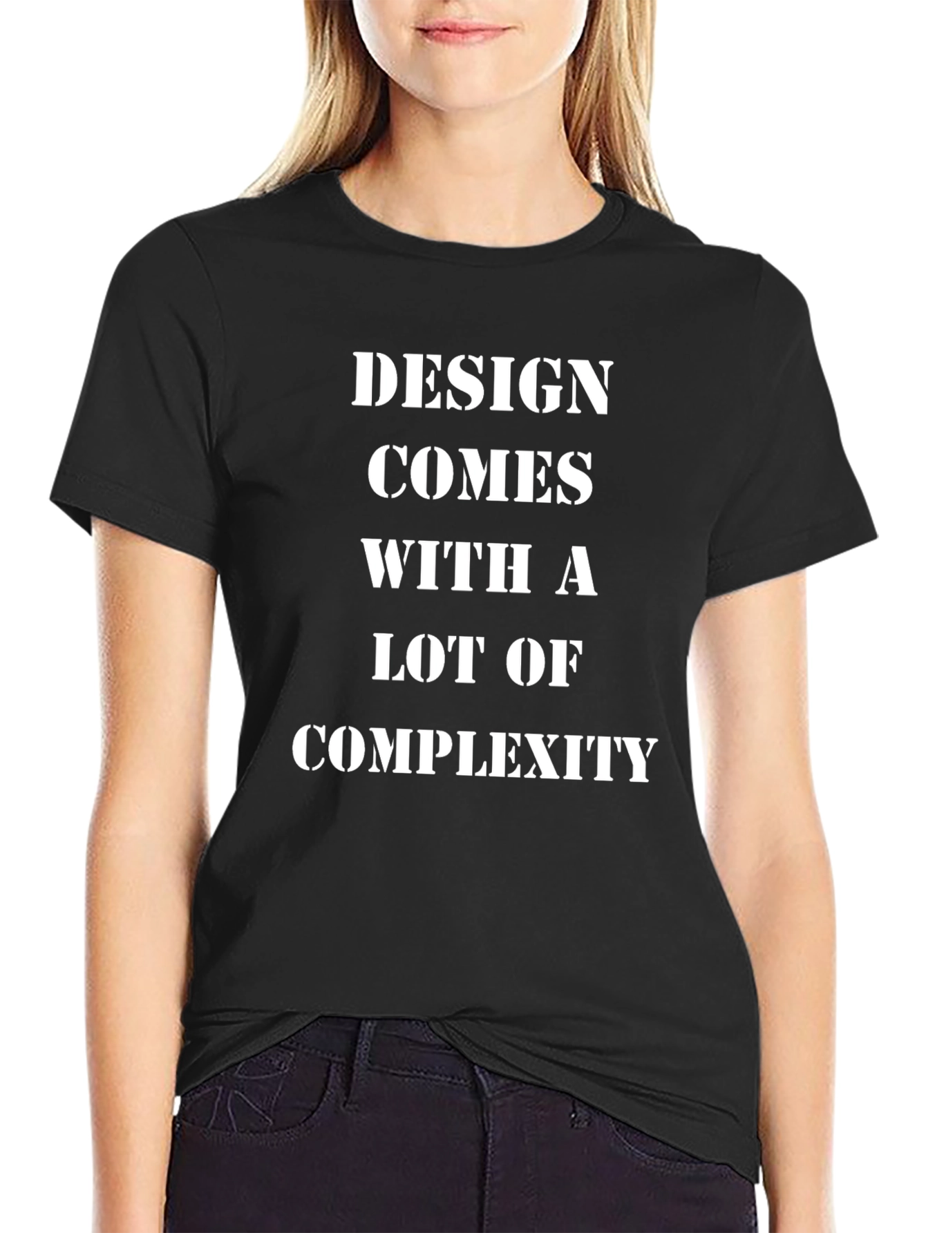 Design Complexity Graphic Tee - Black Casual T-Shirt