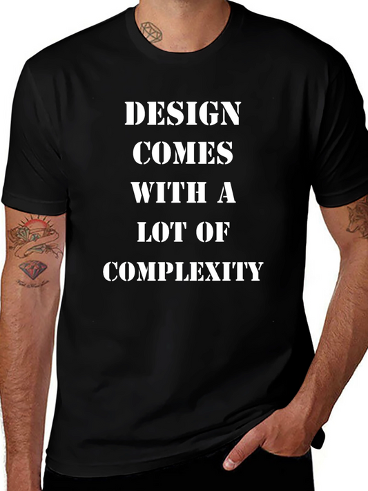 Design Complexity Graphic Tee - Black Casual T-Shirt